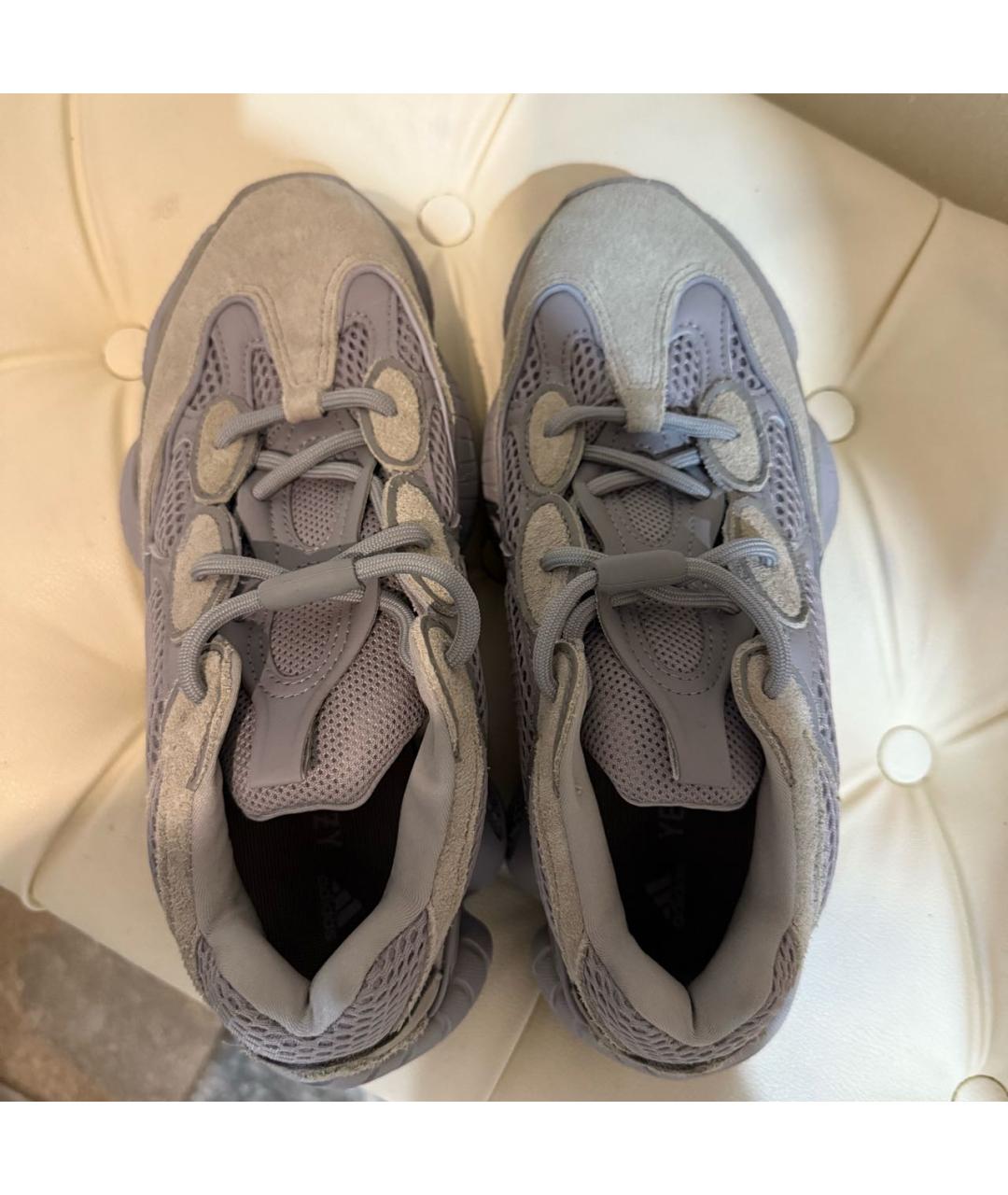 ADIDAS YEEZY Серые замшевые низкие кроссовки / кеды, фото 3