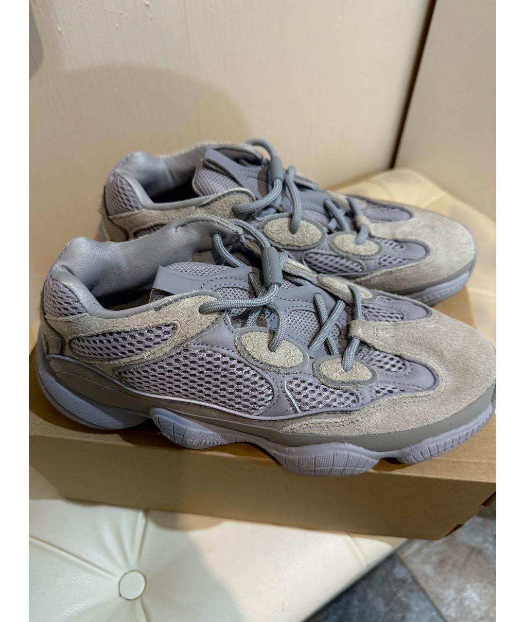 ADIDAS YEEZY Серые замшевые низкие кроссовки / кеды, фото 6