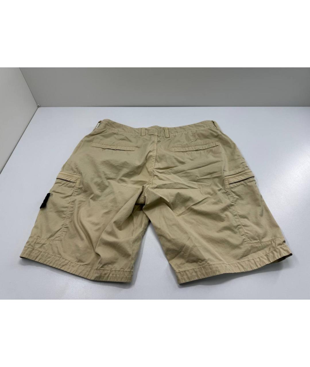 STONE ISLAND Бежевые хлопковые шорты, фото 4