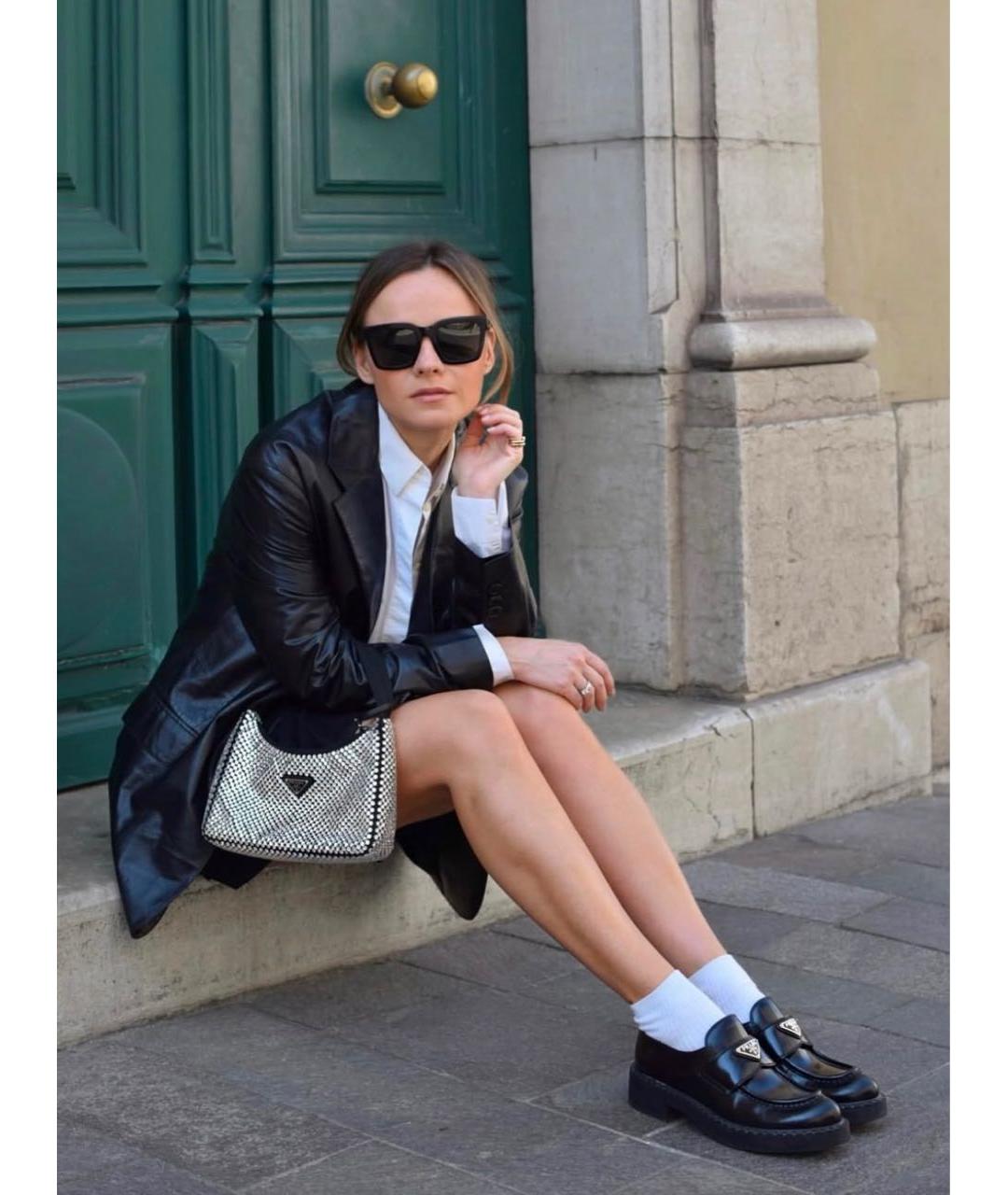 PRADA Черные кожаные лоферы, фото 7