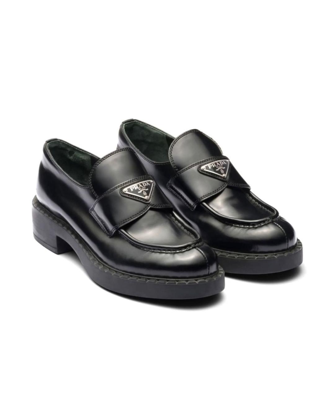 PRADA Черные кожаные лоферы, фото 2