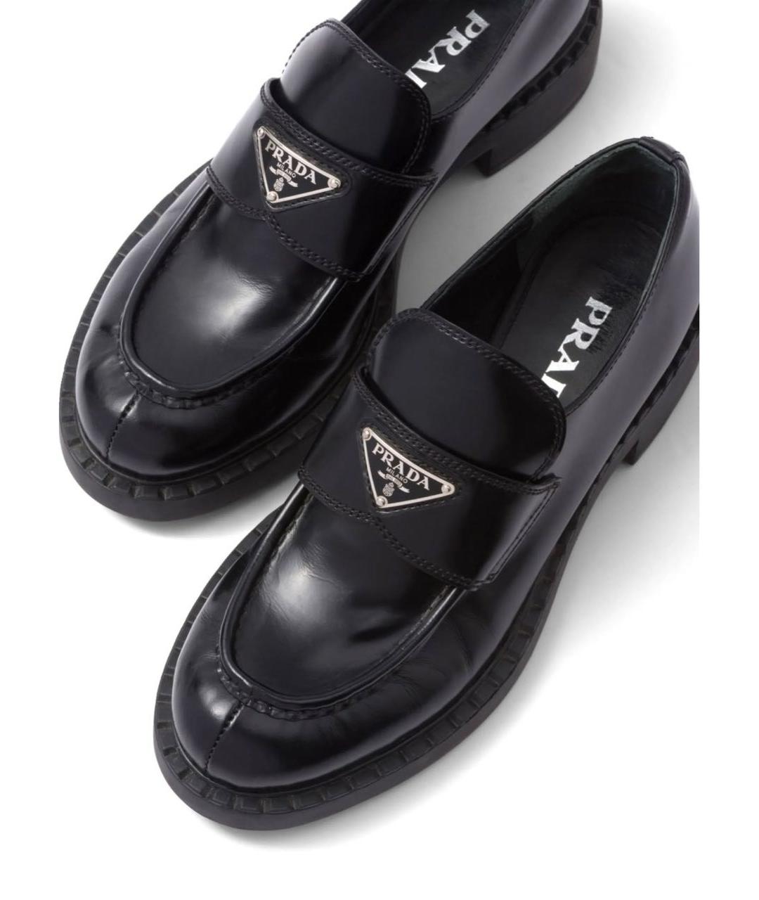 PRADA Черные кожаные лоферы, фото 4