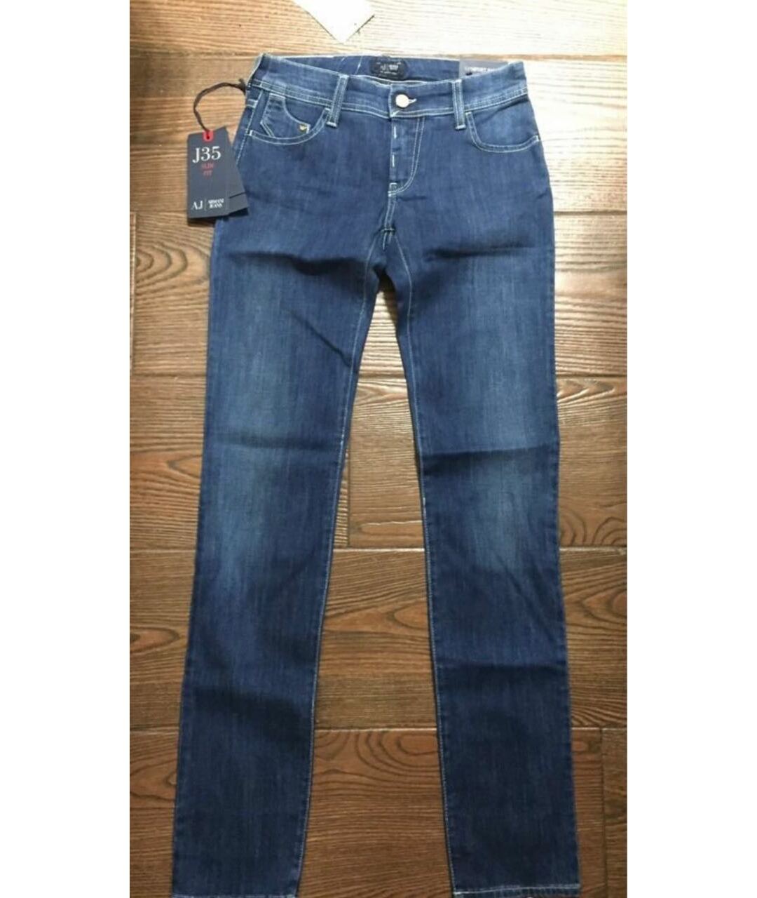 ARMANI JEANS Синие хлопко-эластановые джинсы слим, фото 2