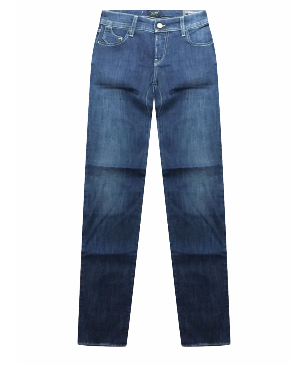 ARMANI JEANS Синие хлопко-эластановые джинсы слим, фото 1