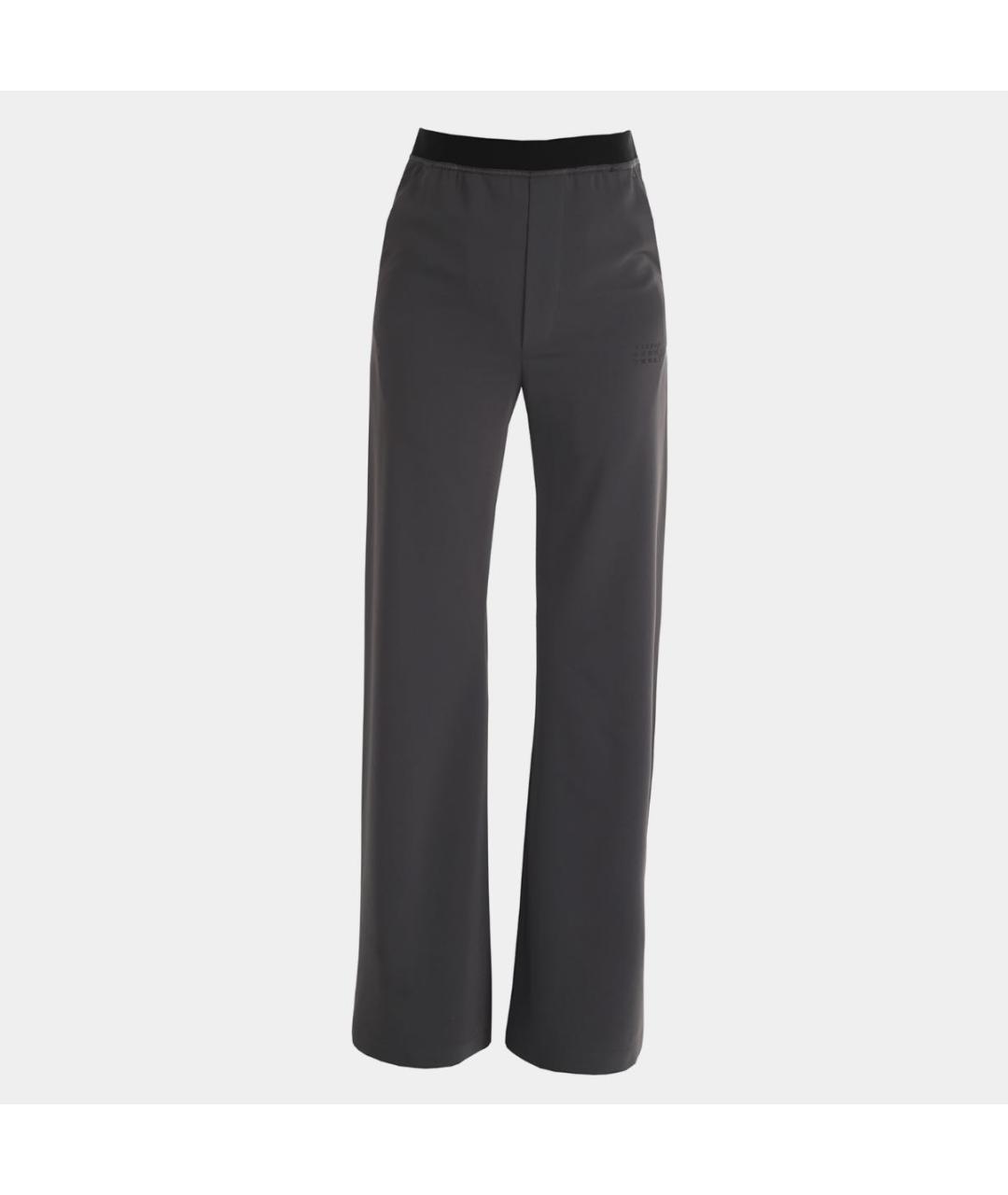 MM6 MAISON MARGIELA Серые полиэстеровые прямые брюки, фото 6