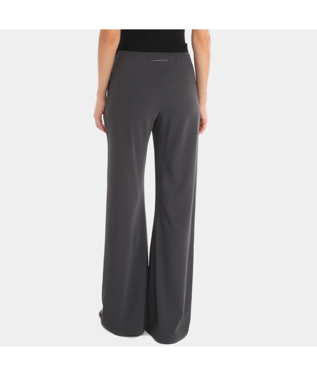 MM6 MAISON MARGIELA Серые полиэстеровые прямые брюки, фото 3