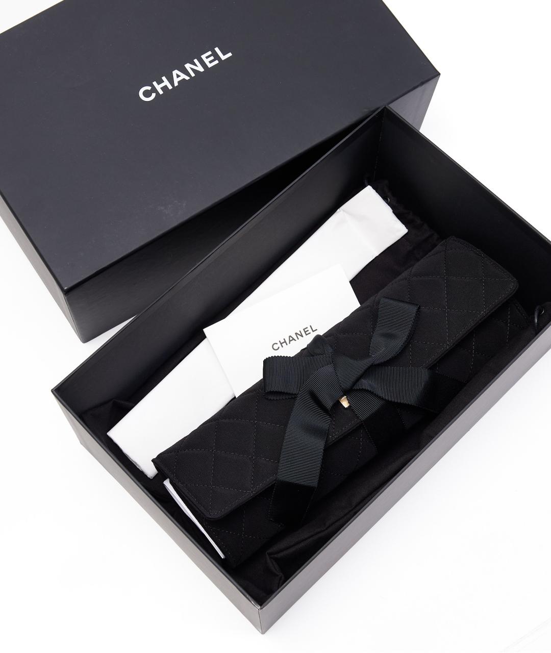CHANEL Черная тканевая косметичка, фото 7