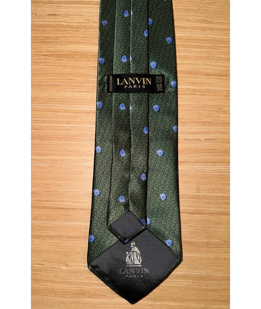 LANVIN Зеленый шелковый галстук, фото 4