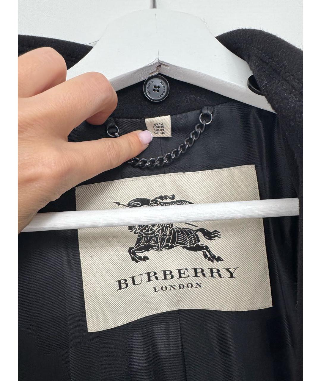 BURBERRY Черное шерстяное пальто, фото 3