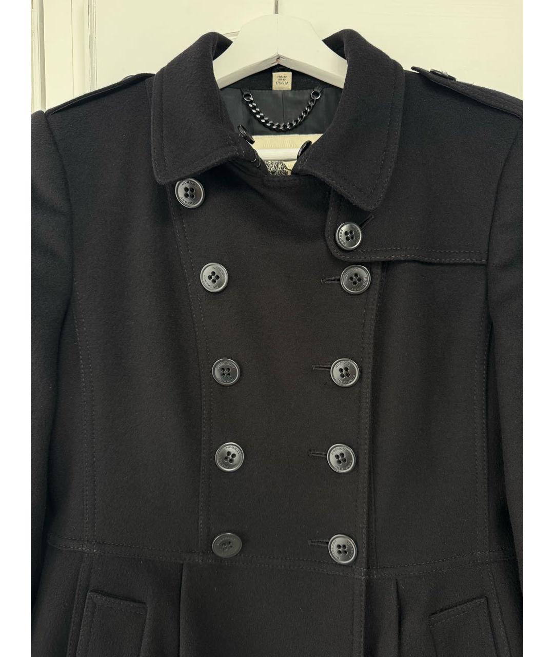 BURBERRY Черное шерстяное пальто, фото 4