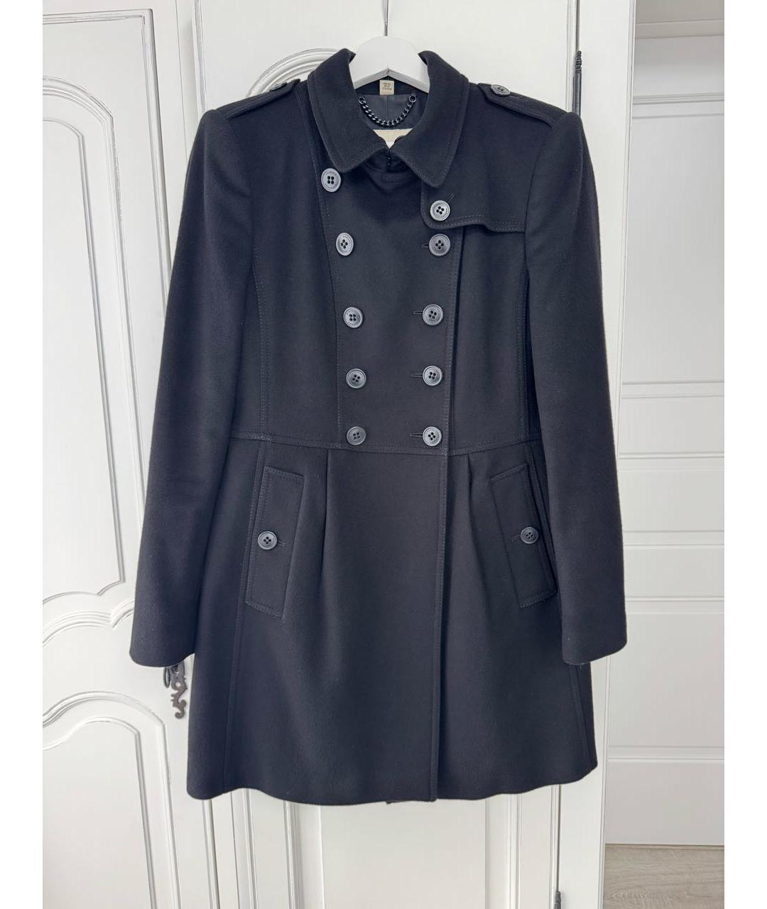 BURBERRY Черное шерстяное пальто, фото 7