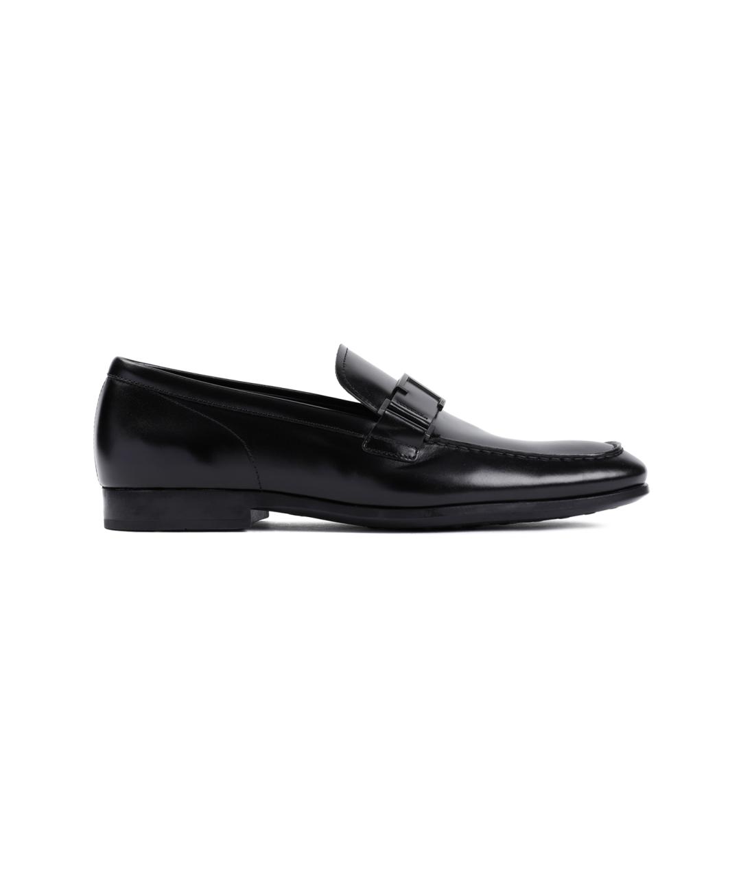 TOD'S Черные кожаные лоферы, фото 1