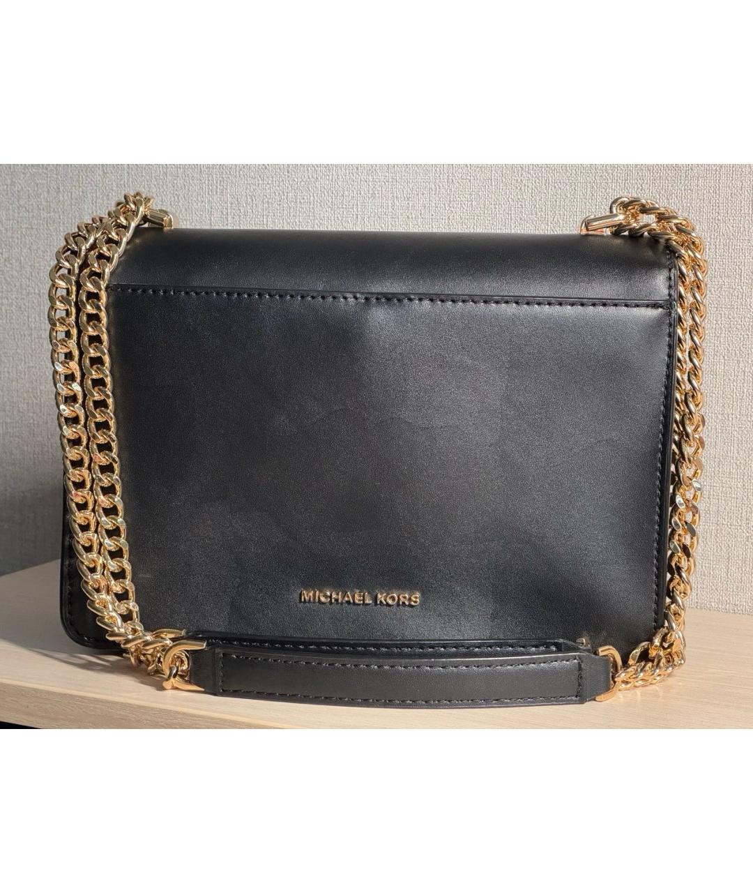 MICHAEL MICHAEL KORS Черная кожаная сумка через плечо, фото 3