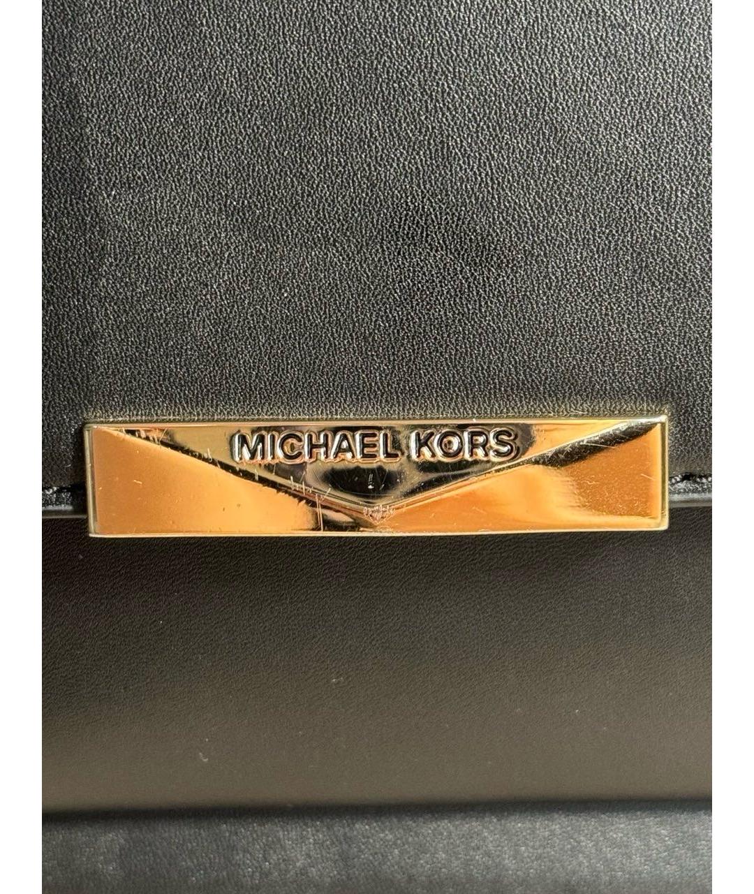 MICHAEL MICHAEL KORS Черная кожаная сумка через плечо, фото 7