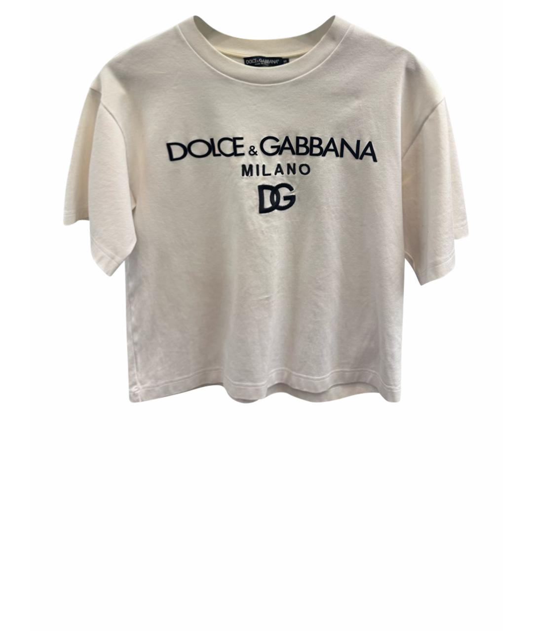 DOLCE&GABBANA Белая хлопковая футболка, фото 1