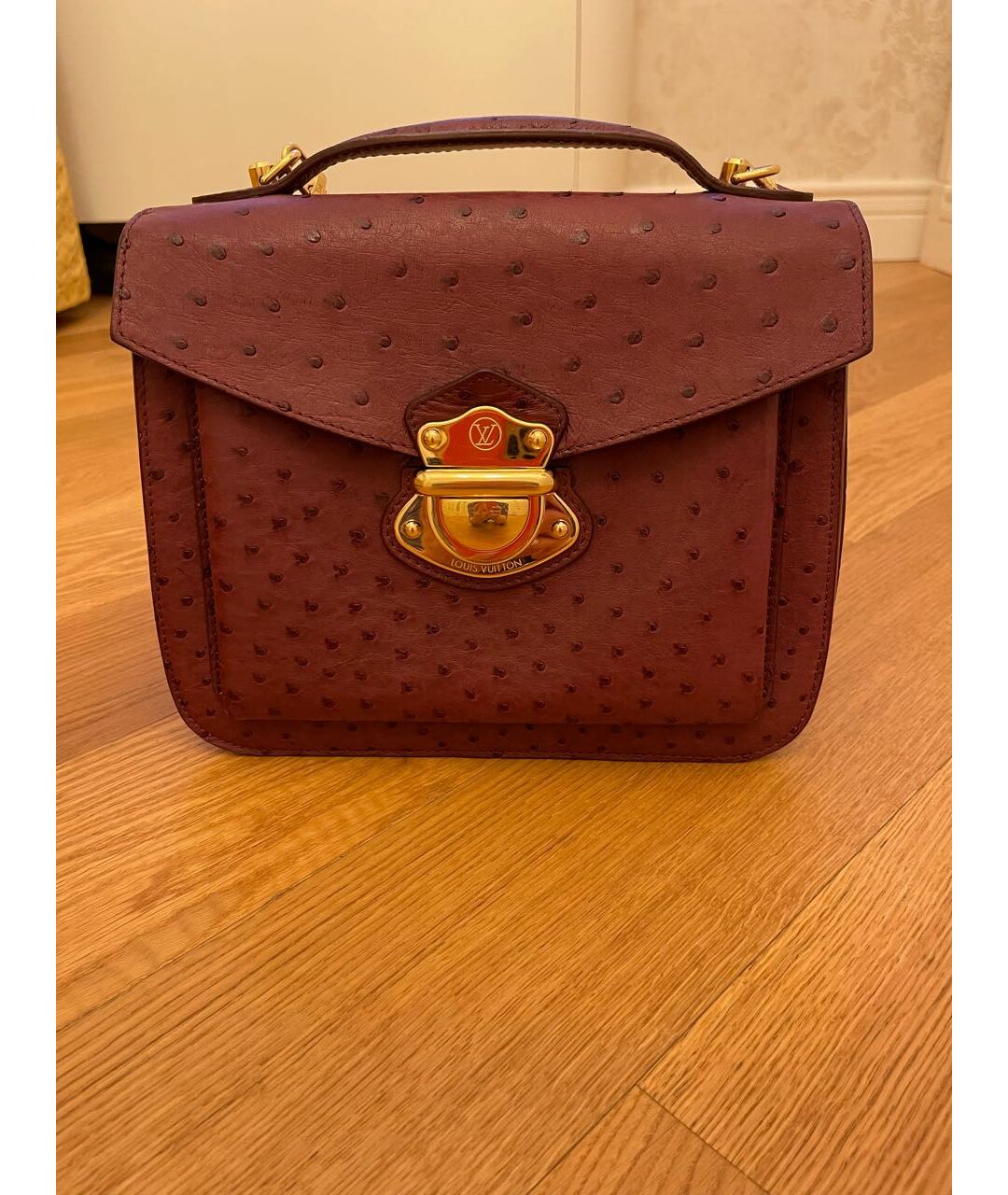 LOUIS VUITTON PRE-OWNED Бордовая сумка тоут из экзотической кожи, фото 9