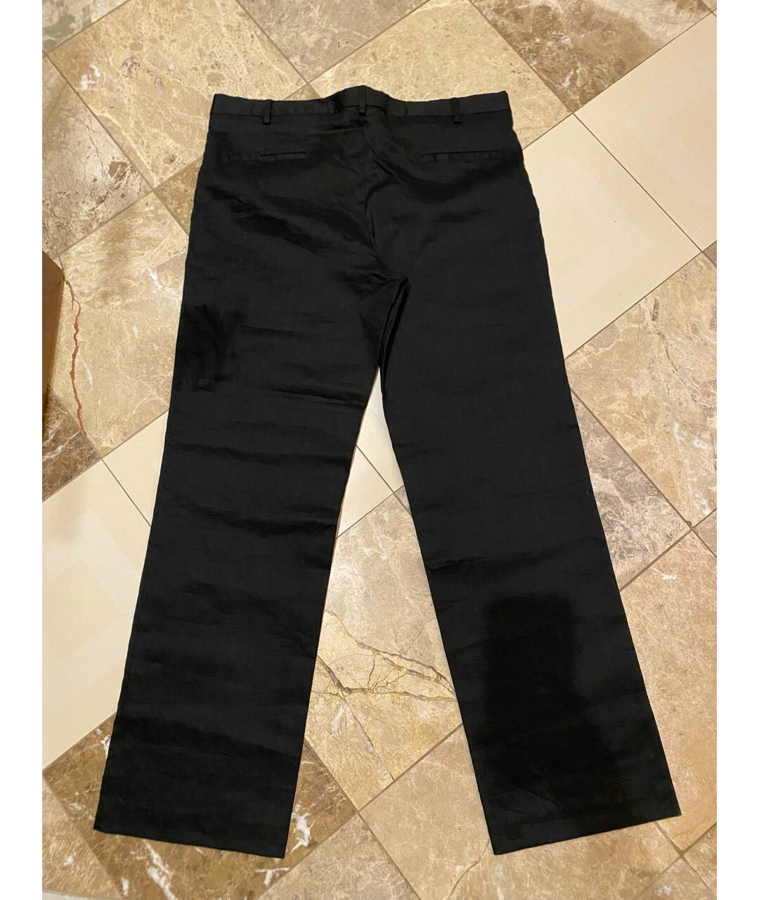 EMPORIO ARMANI Черные льняные классические брюки, фото 2