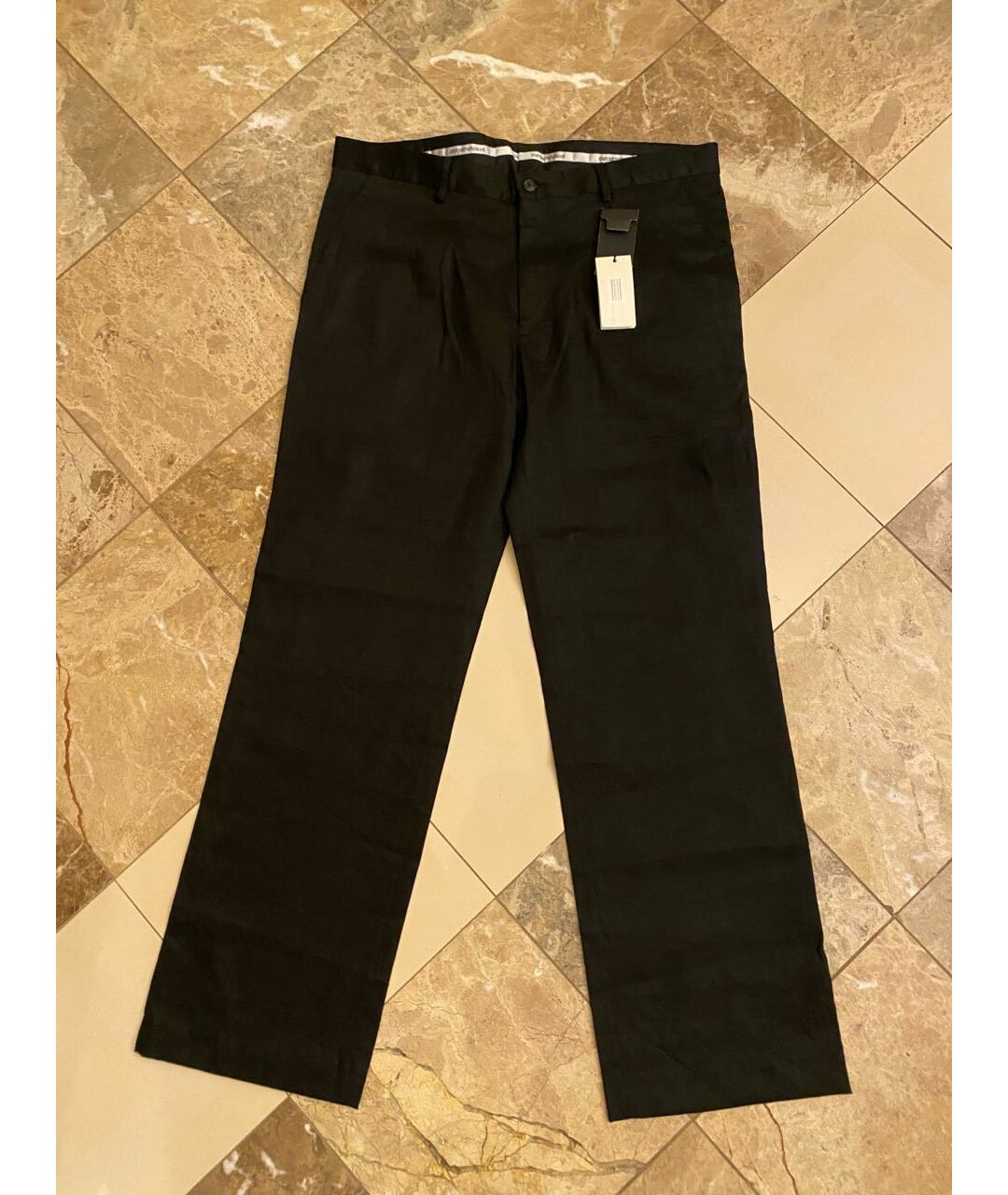 EMPORIO ARMANI Черные льняные классические брюки, фото 7
