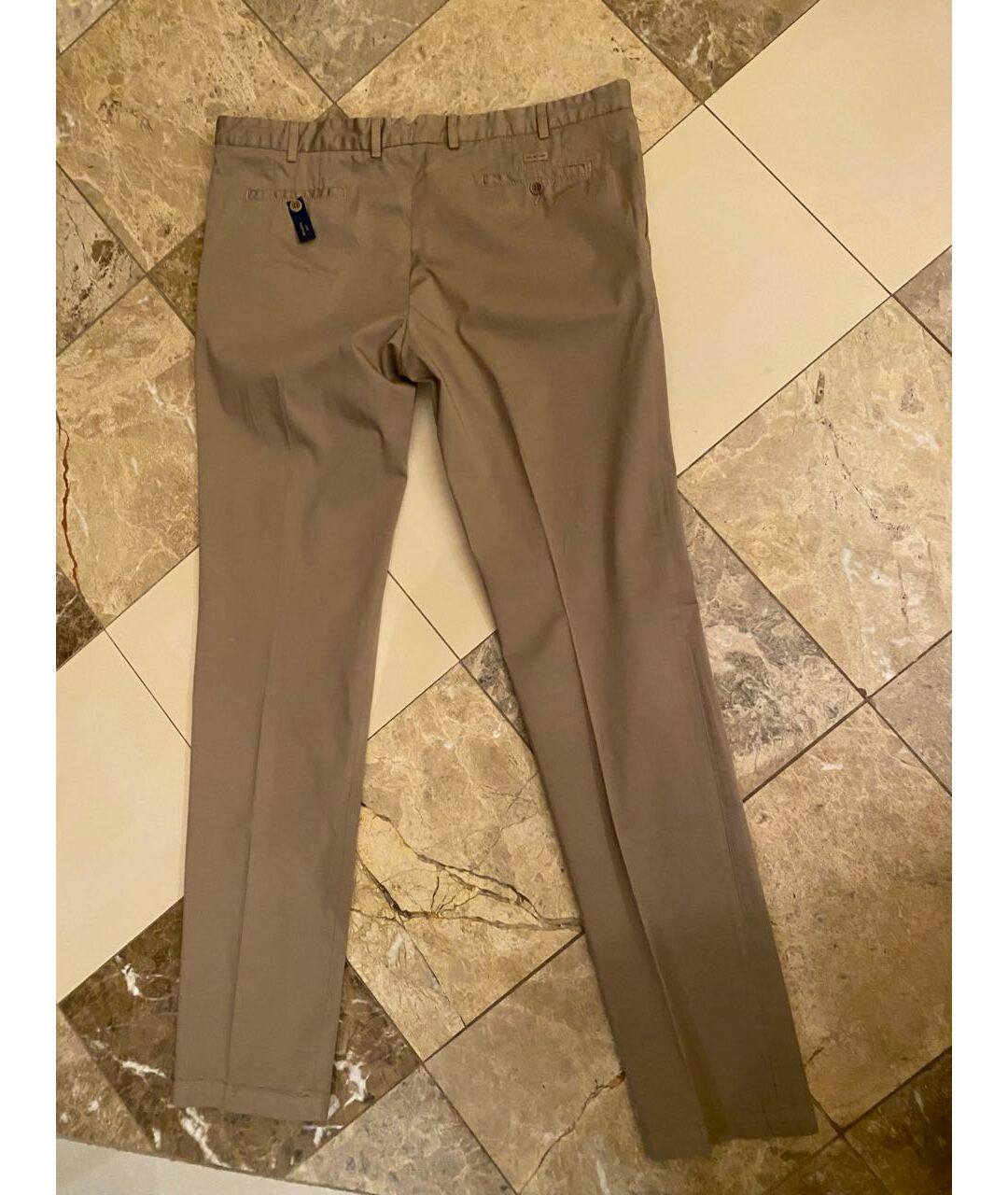 PAUL & SHARK Бежевые хлопко-эластановые классические брюки, фото 2