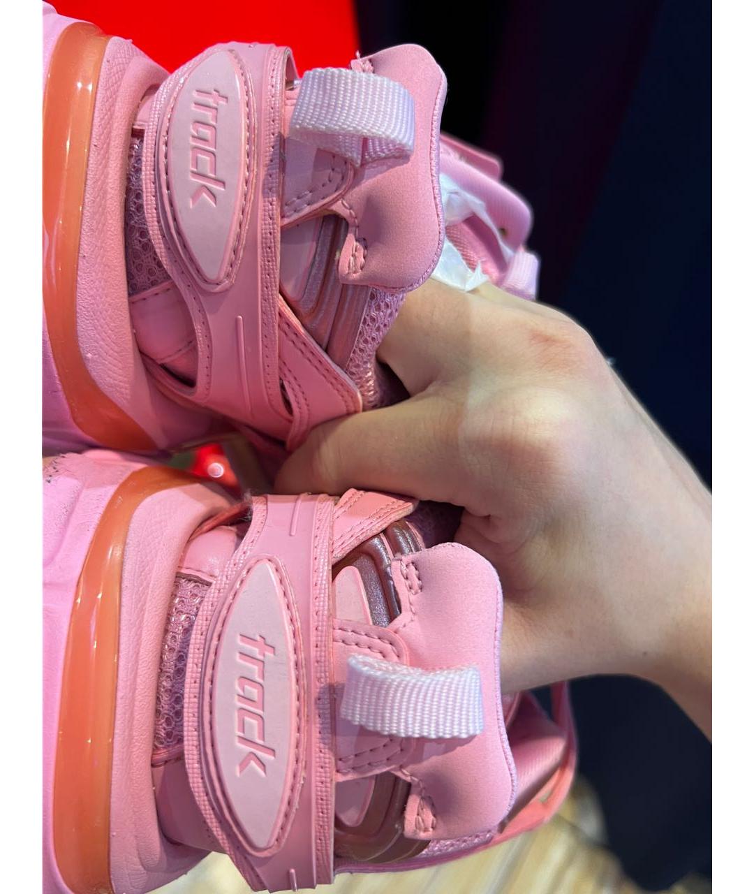 BALENCIAGA Розовые кожаные кроссовки, фото 6