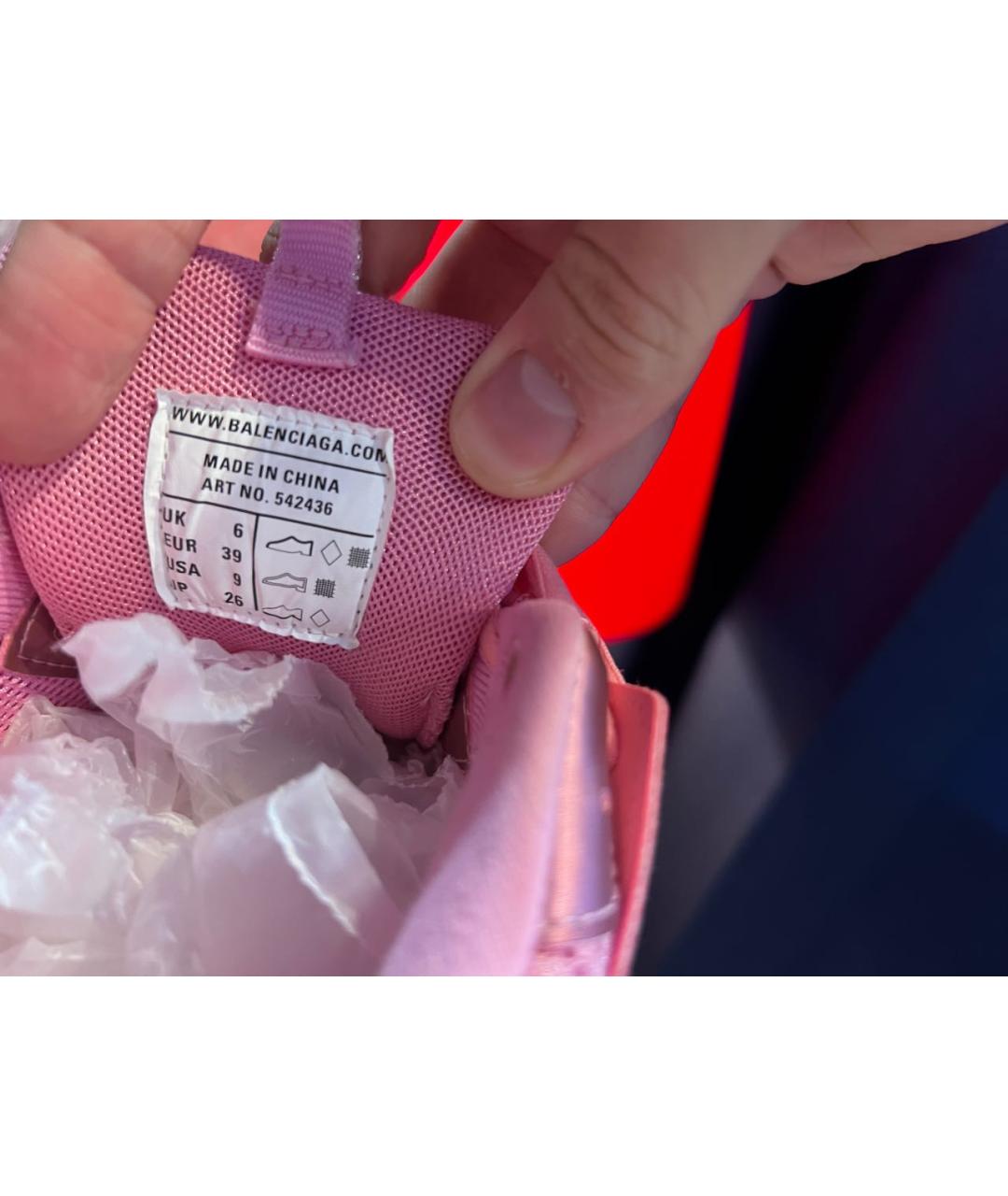 BALENCIAGA Розовые кожаные кроссовки, фото 8
