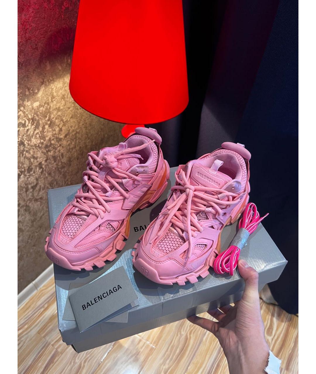 BALENCIAGA Розовые кожаные кроссовки, фото 9