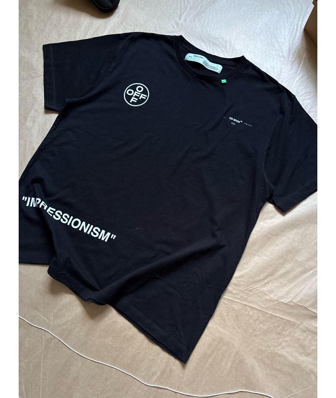 OFF-WHITE Черная хлопковая футболка, фото 2