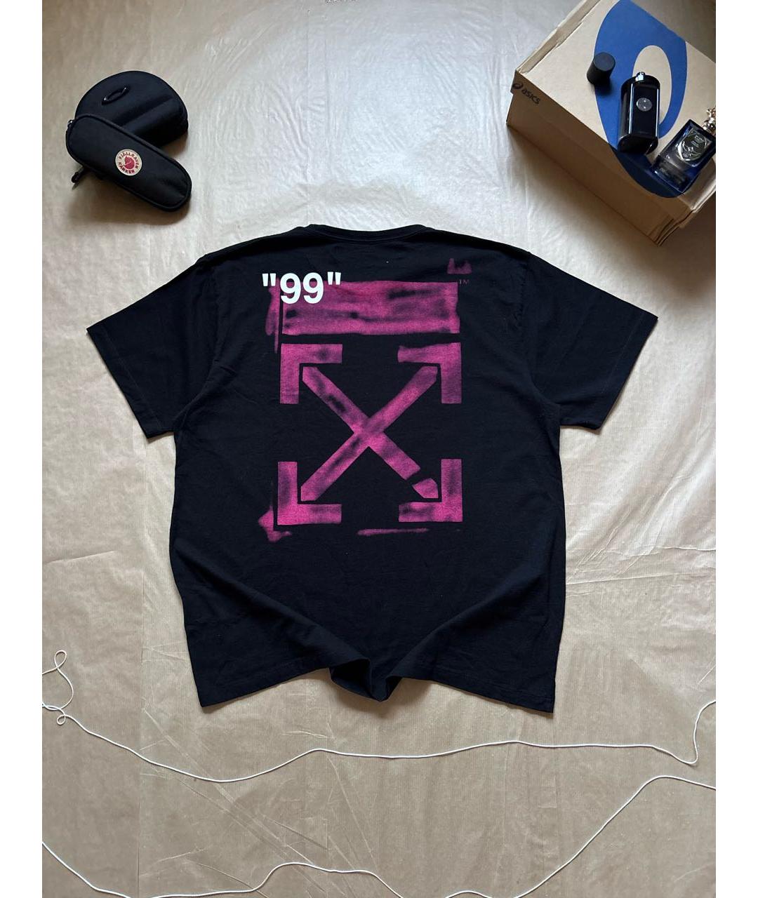 OFF-WHITE Черная хлопковая футболка, фото 4
