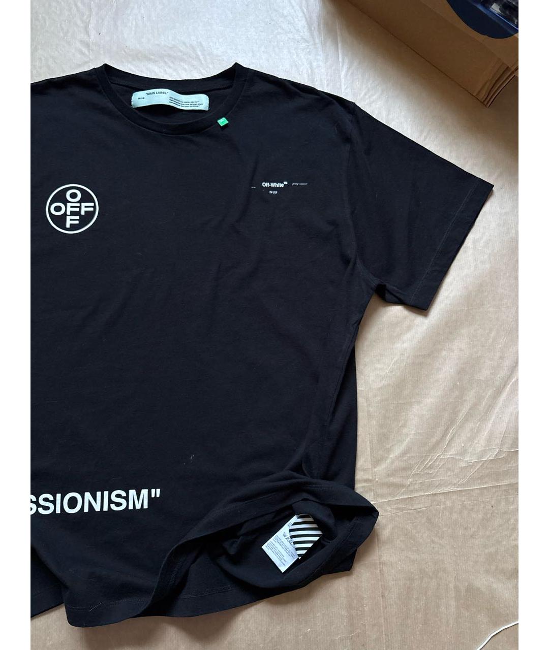 OFF-WHITE Черная хлопковая футболка, фото 3