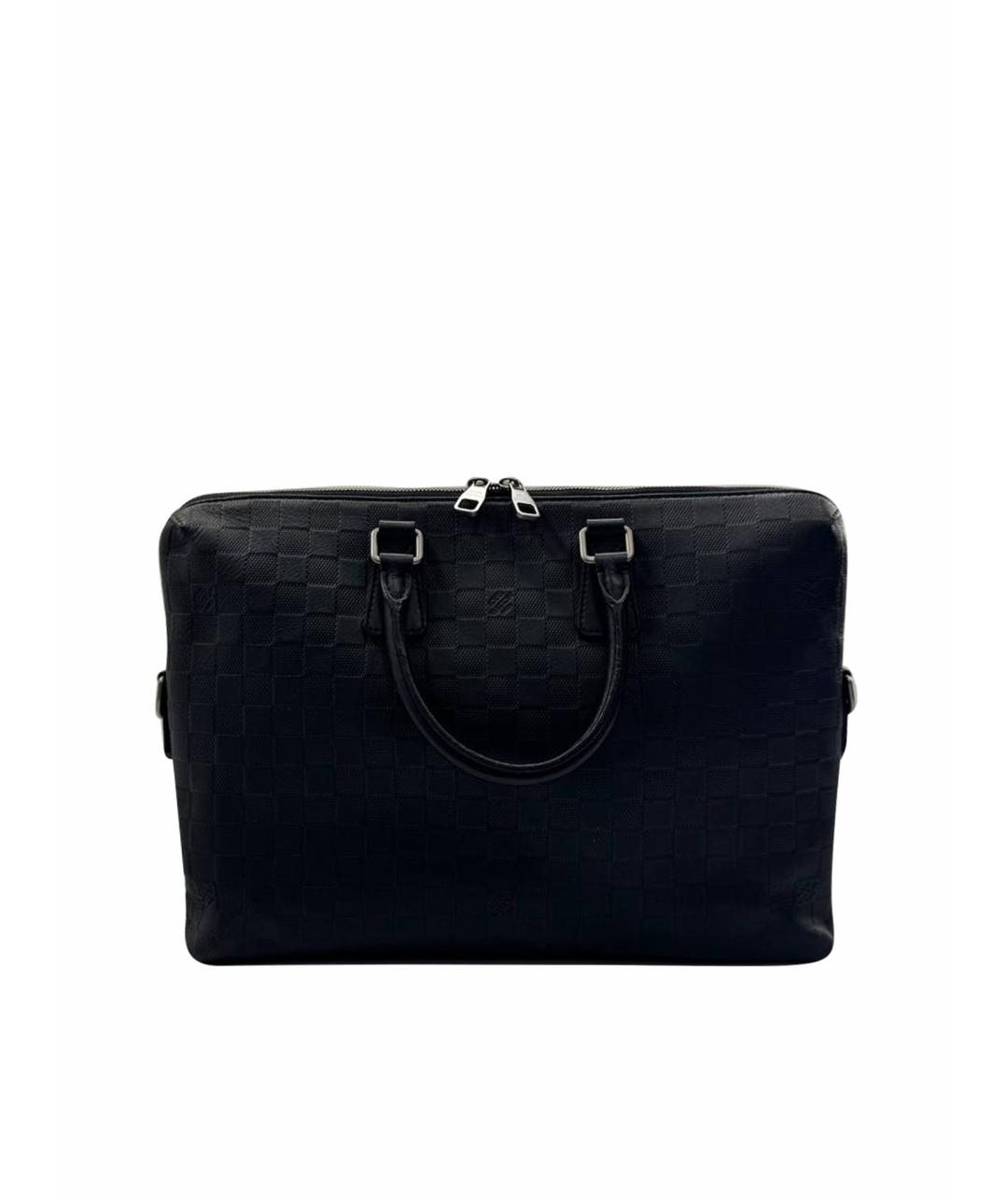 LOUIS VUITTON Черный кожаный портфель, фото 1
