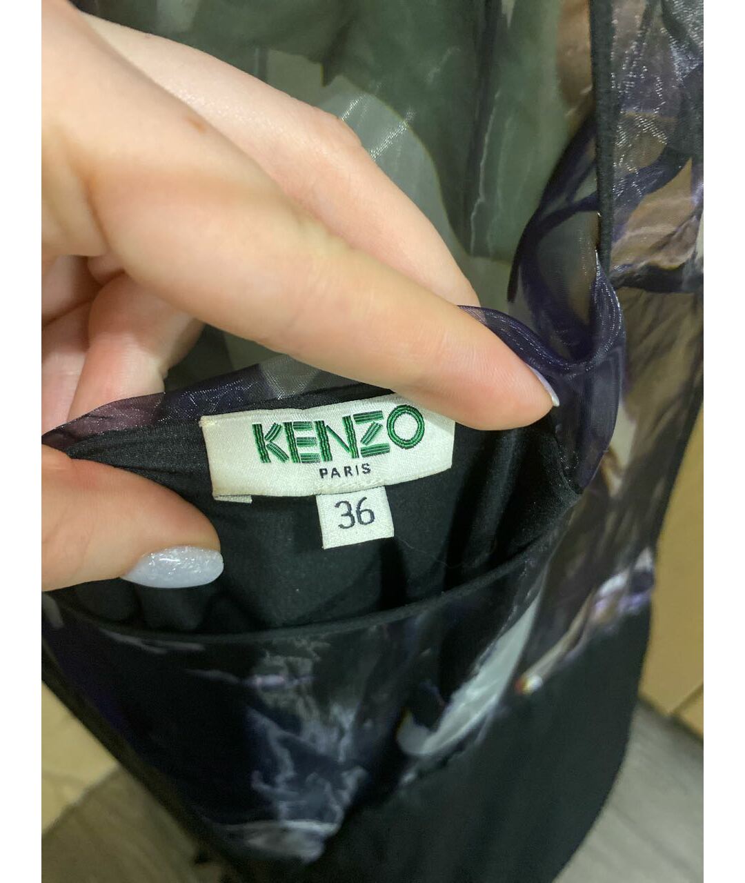 KENZO Черное хлопковое вечернее платье, фото 3