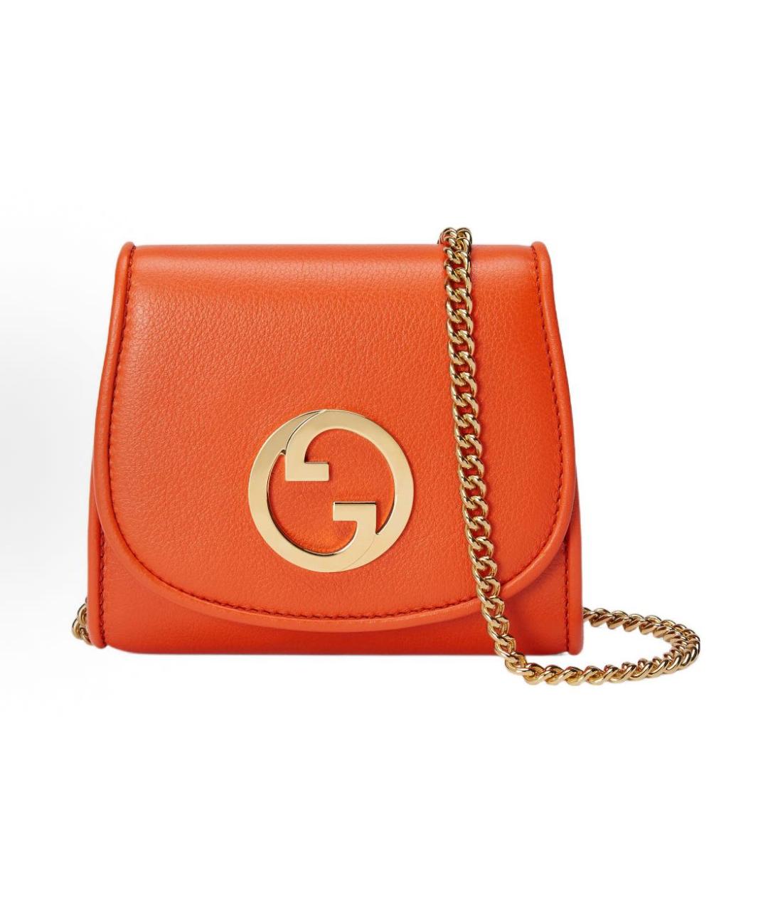 GUCCI Оранжевая кожаная сумка через плечо, фото 5