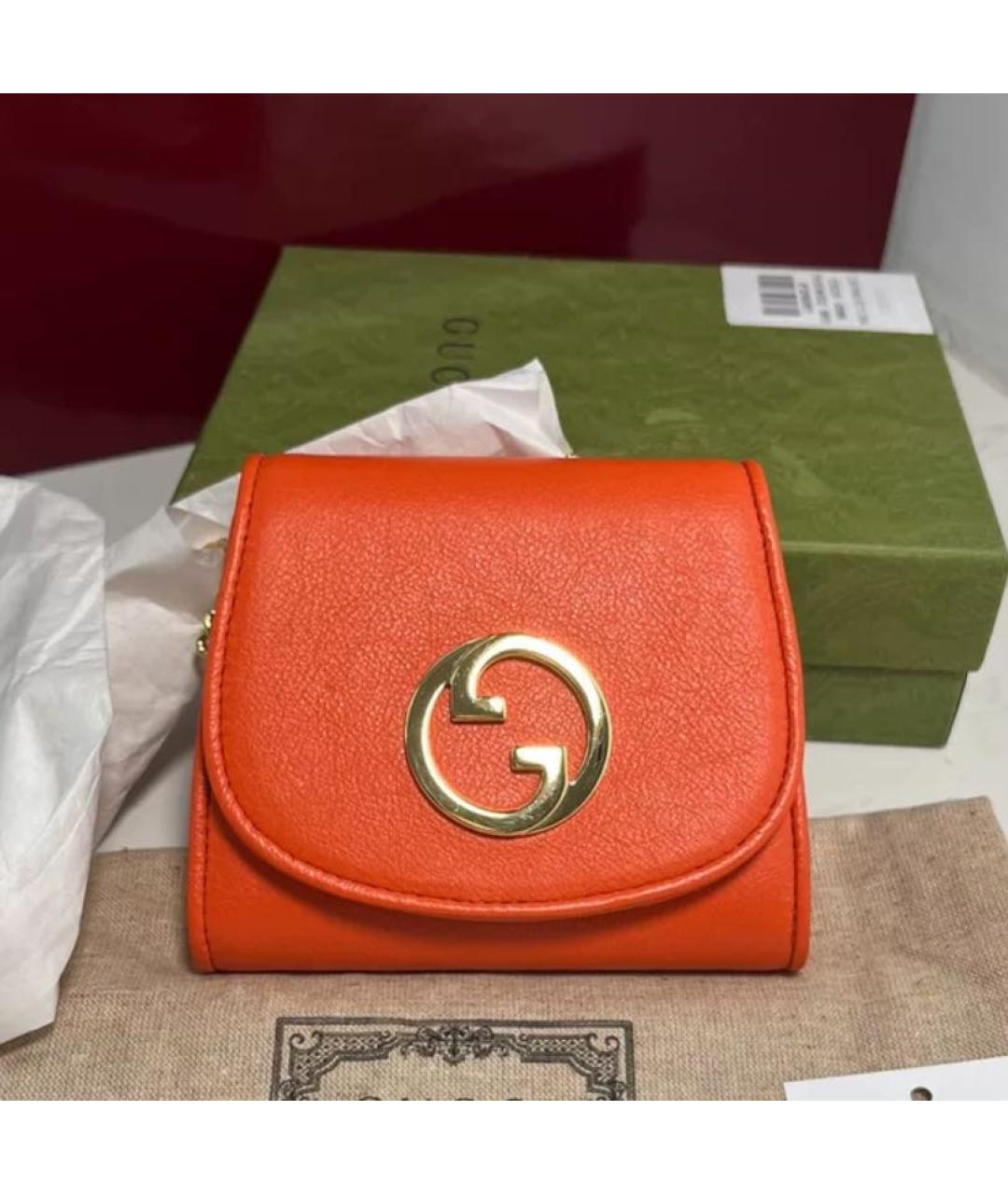GUCCI Оранжевая кожаная сумка через плечо, фото 2