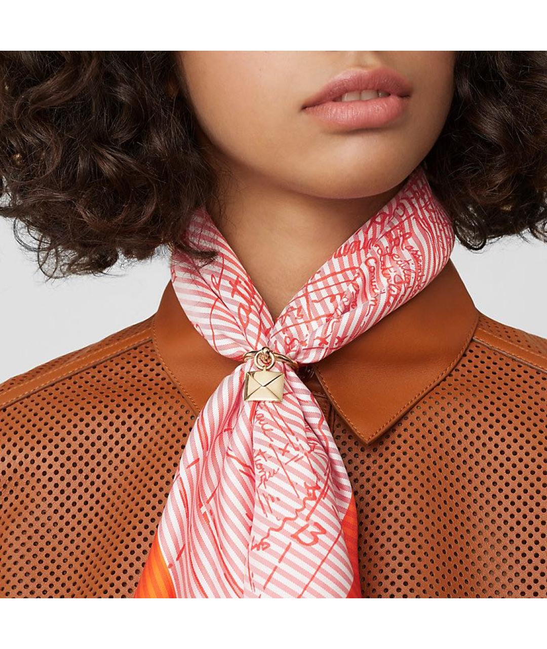 HERMES Золотой шарф, фото 7