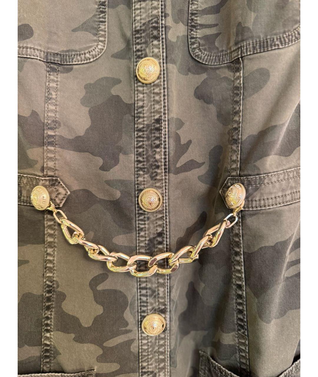 BALMAIN Хаки хлопковое повседневное платье, фото 3