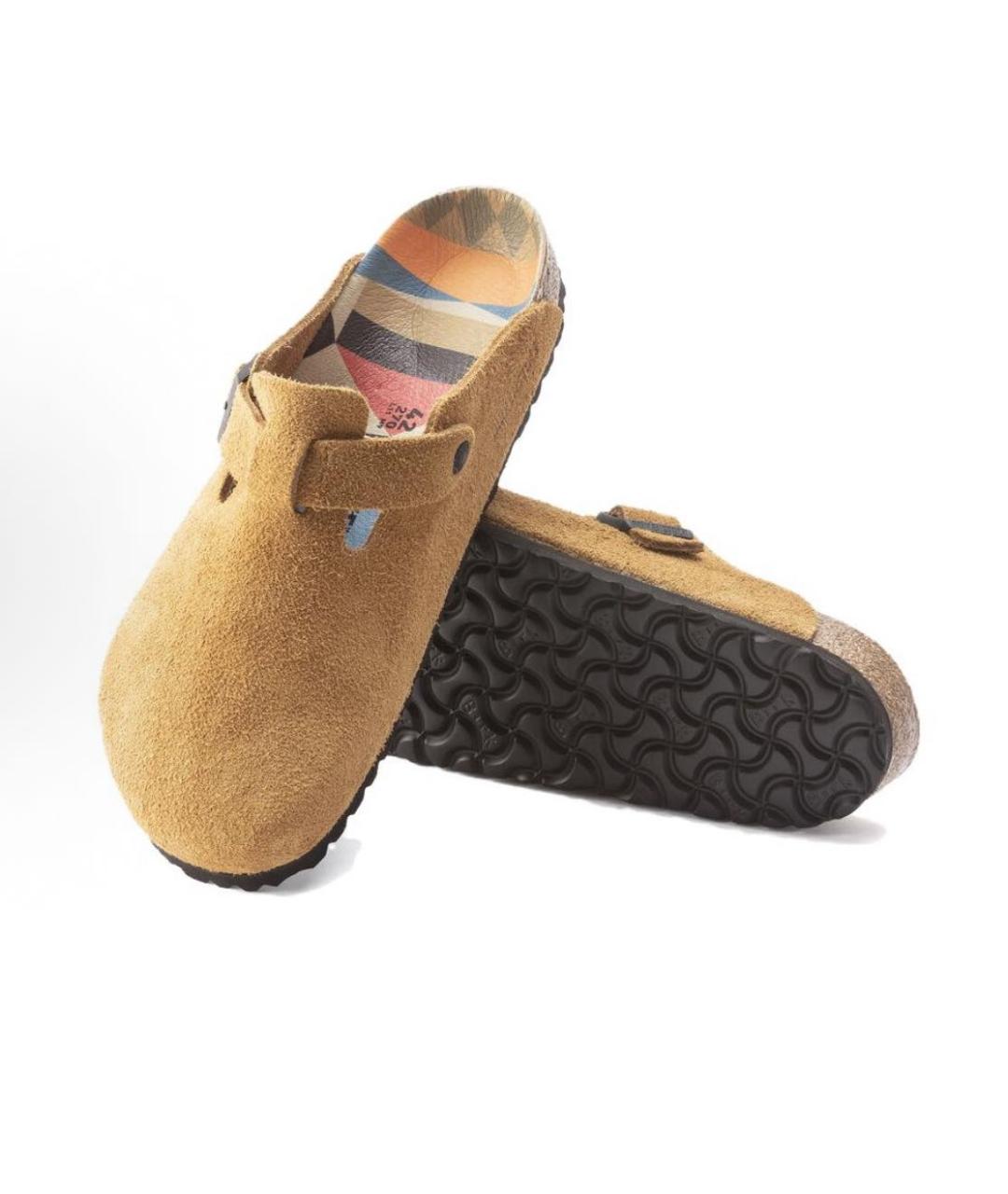 BIRKENSTOCK Коричневые замшевые шлепанцы, фото 3