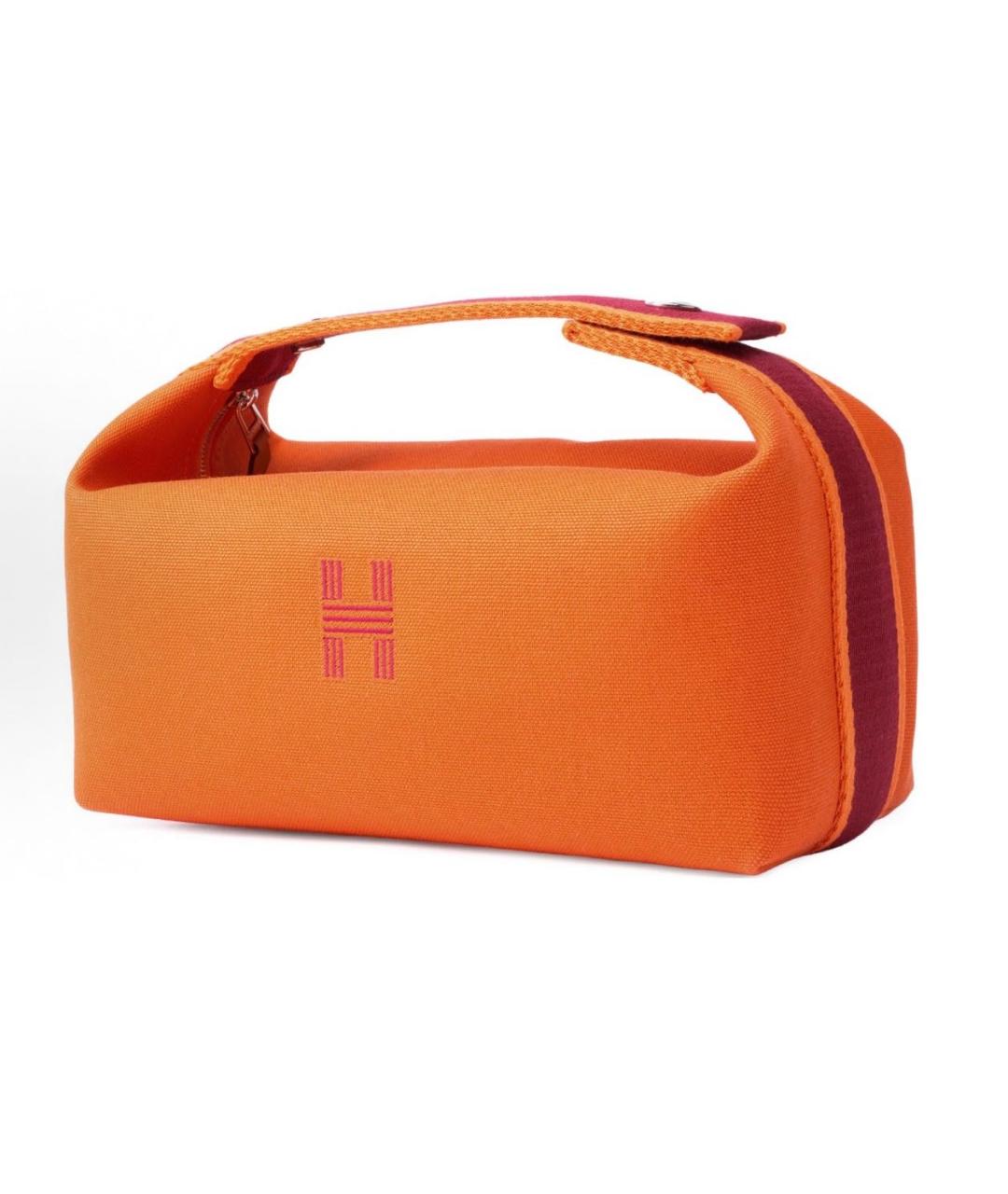 HERMES Оранжевая косметичка, фото 2