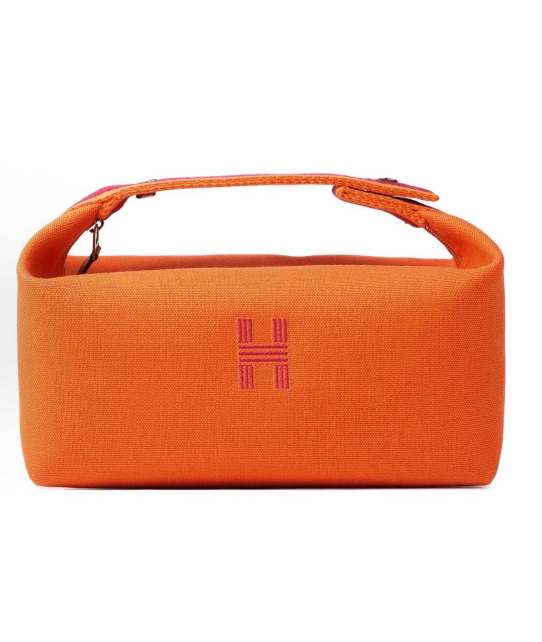 HERMES Оранжевая косметичка, фото 6