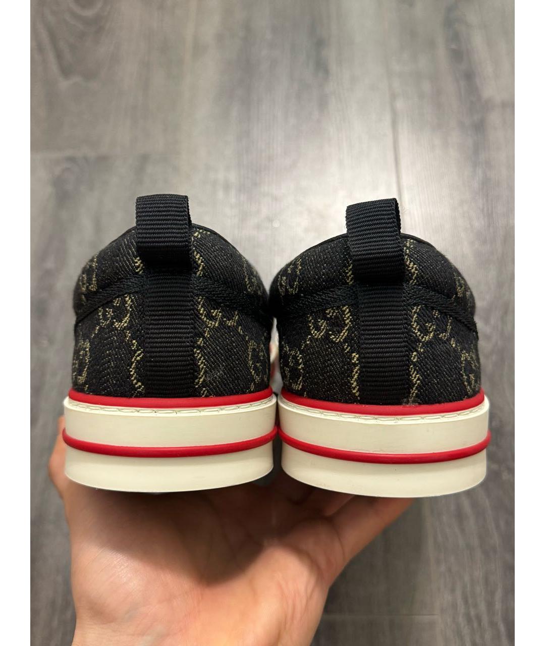 GUCCI Черные текстильные слипоны, фото 3