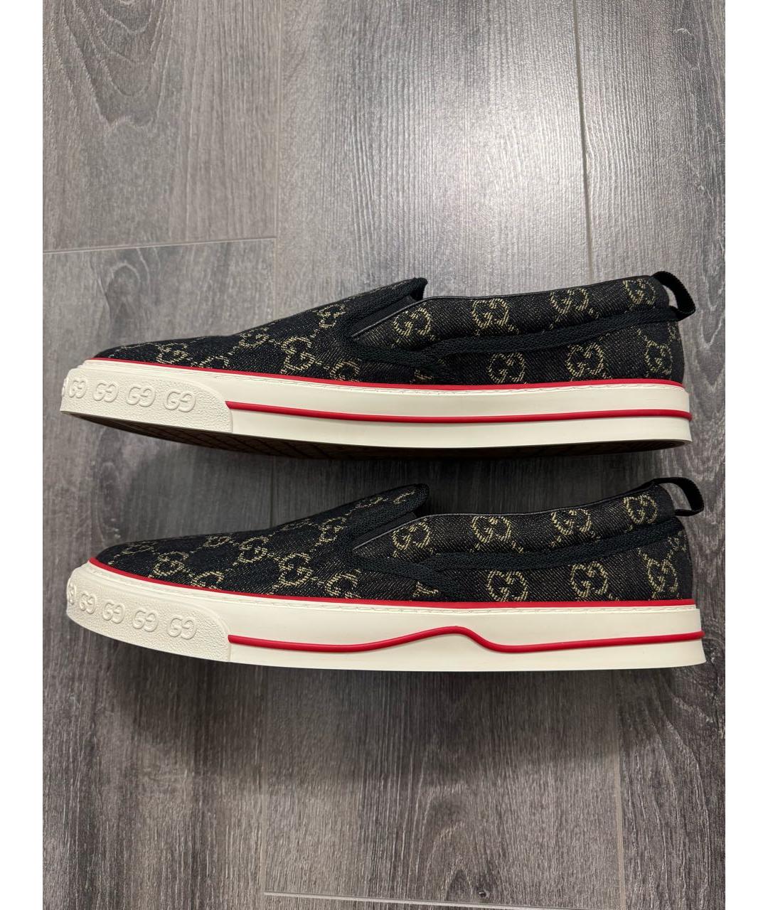 GUCCI Черные текстильные слипоны, фото 4