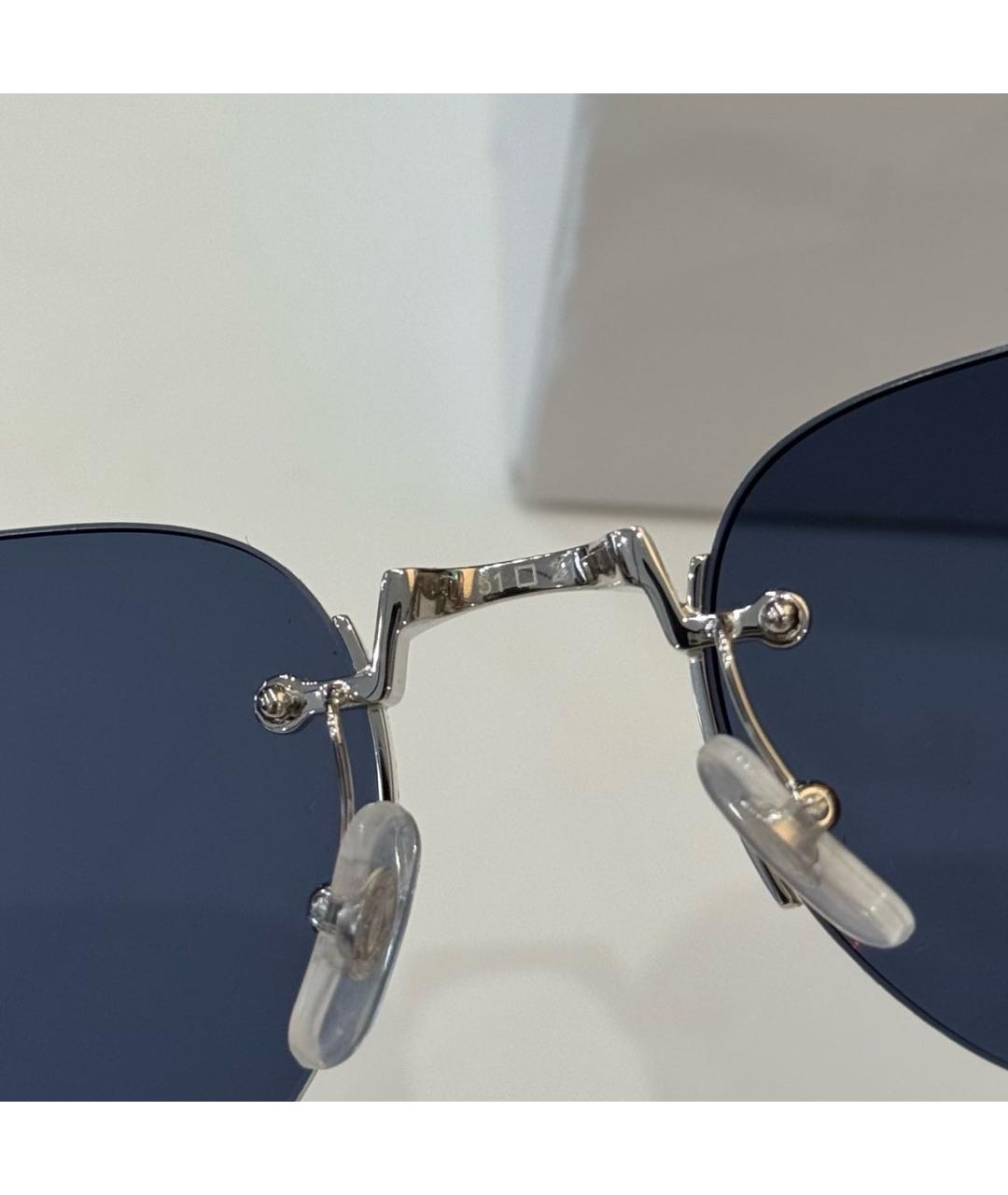 CARTIER Синие металлические солнцезащитные очки, фото 7