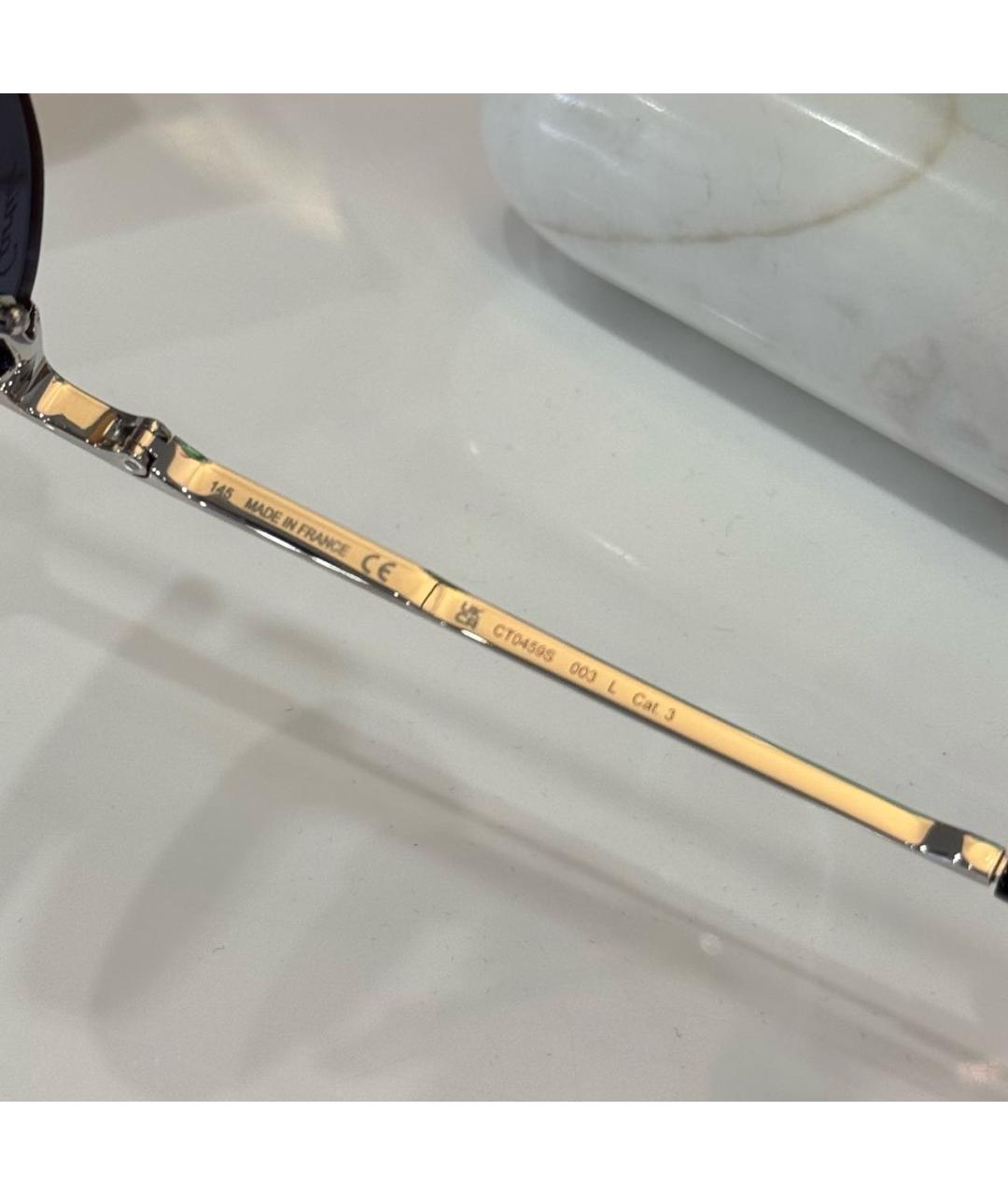 CARTIER Синие металлические солнцезащитные очки, фото 5