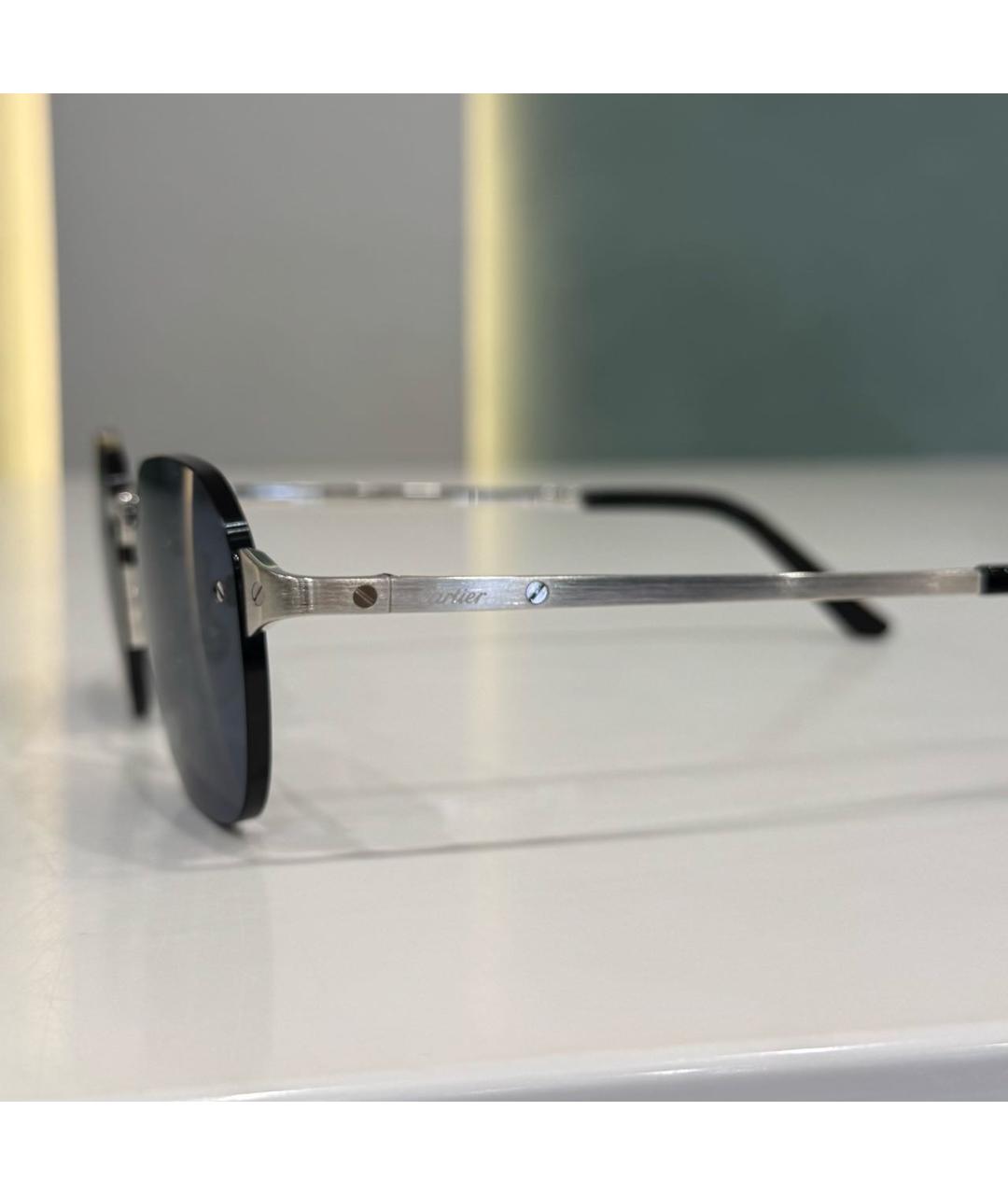 CARTIER Синие металлические солнцезащитные очки, фото 4