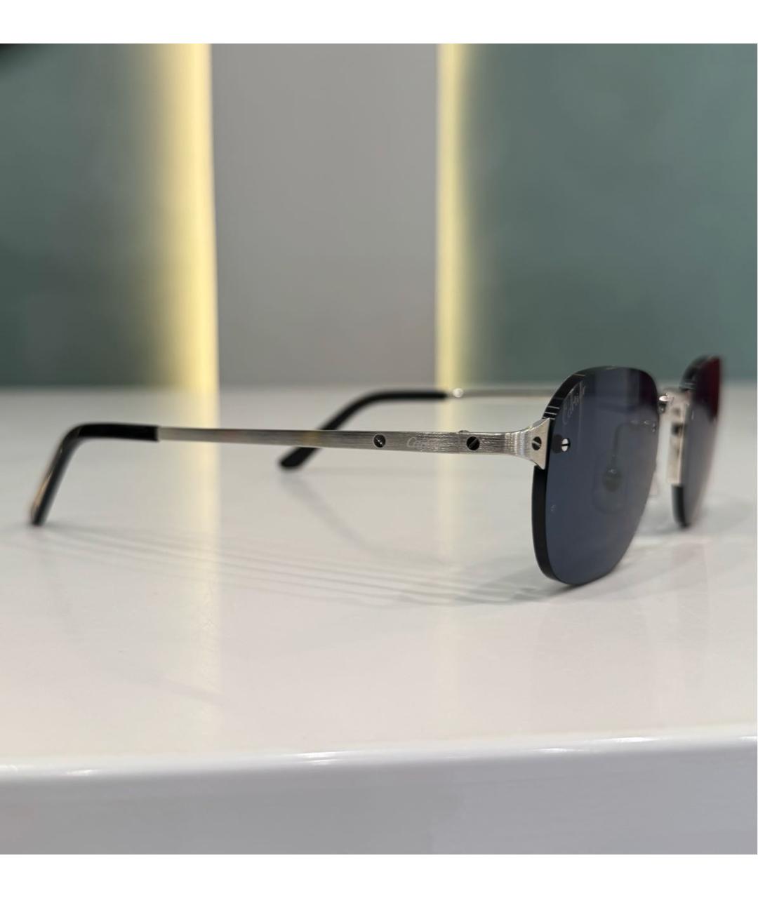 CARTIER Синие металлические солнцезащитные очки, фото 2