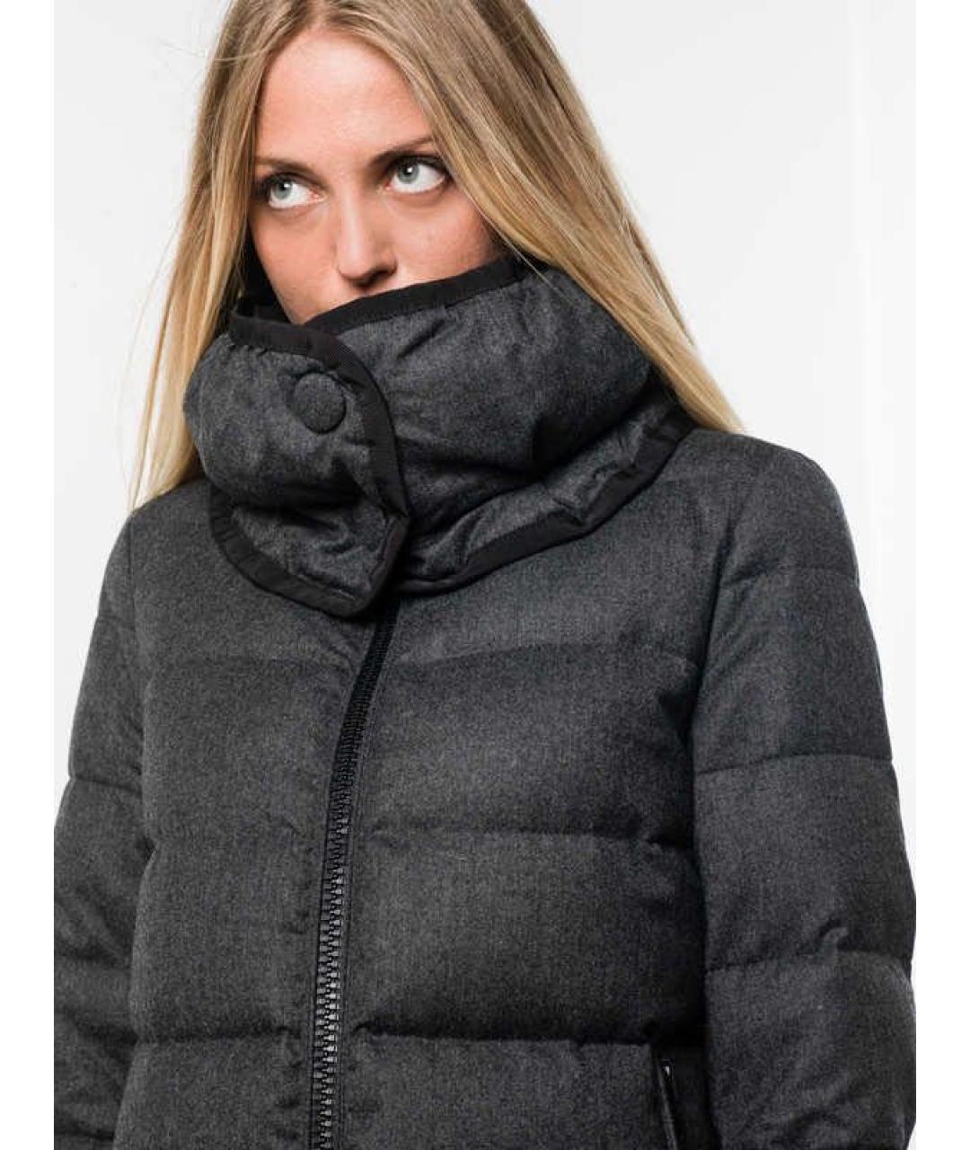 MONCLER Антрацитовый шерстяной пуховик, фото 2