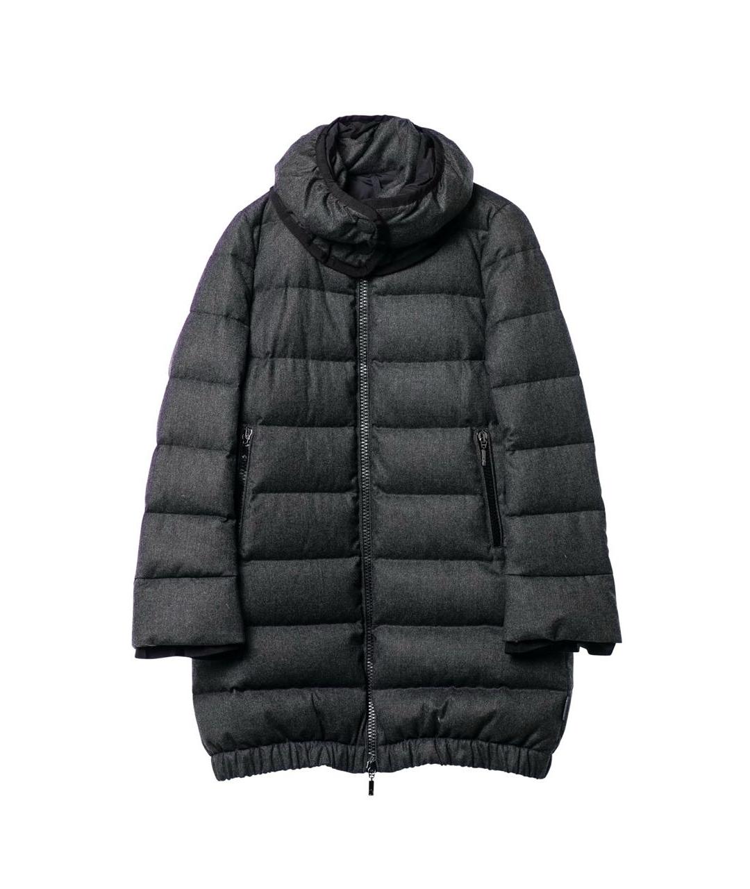 MONCLER Антрацитовый шерстяной пуховик, фото 6