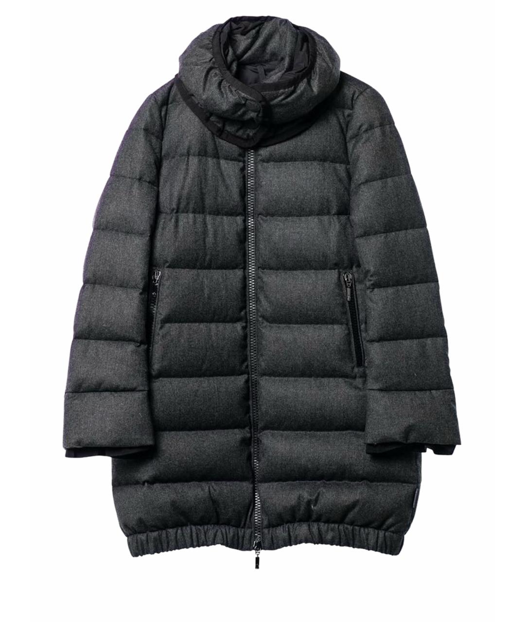 MONCLER Антрацитовый шерстяной пуховик, фото 1