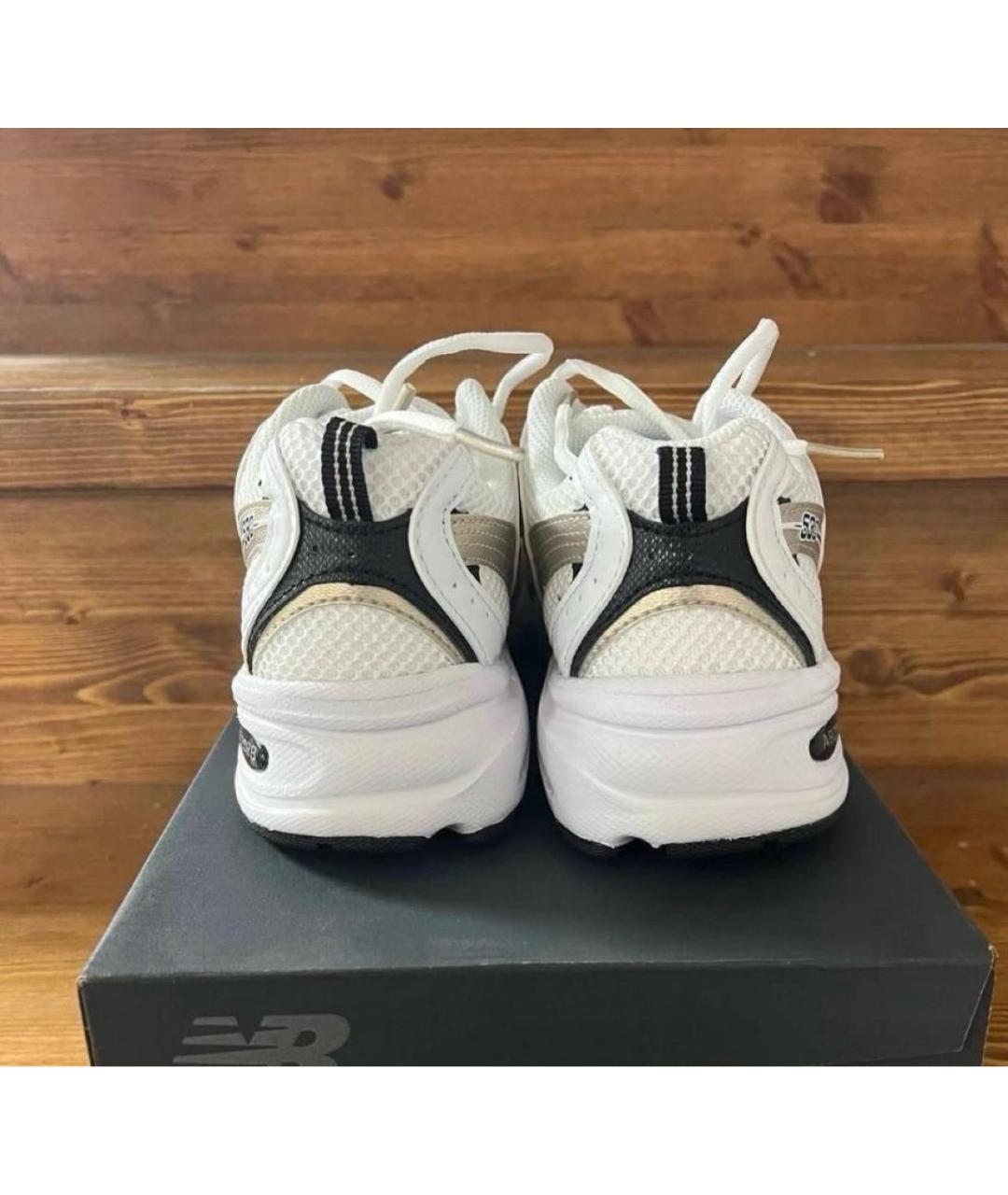 NEW BALANCE Золотые кожаные кроссовки, фото 3