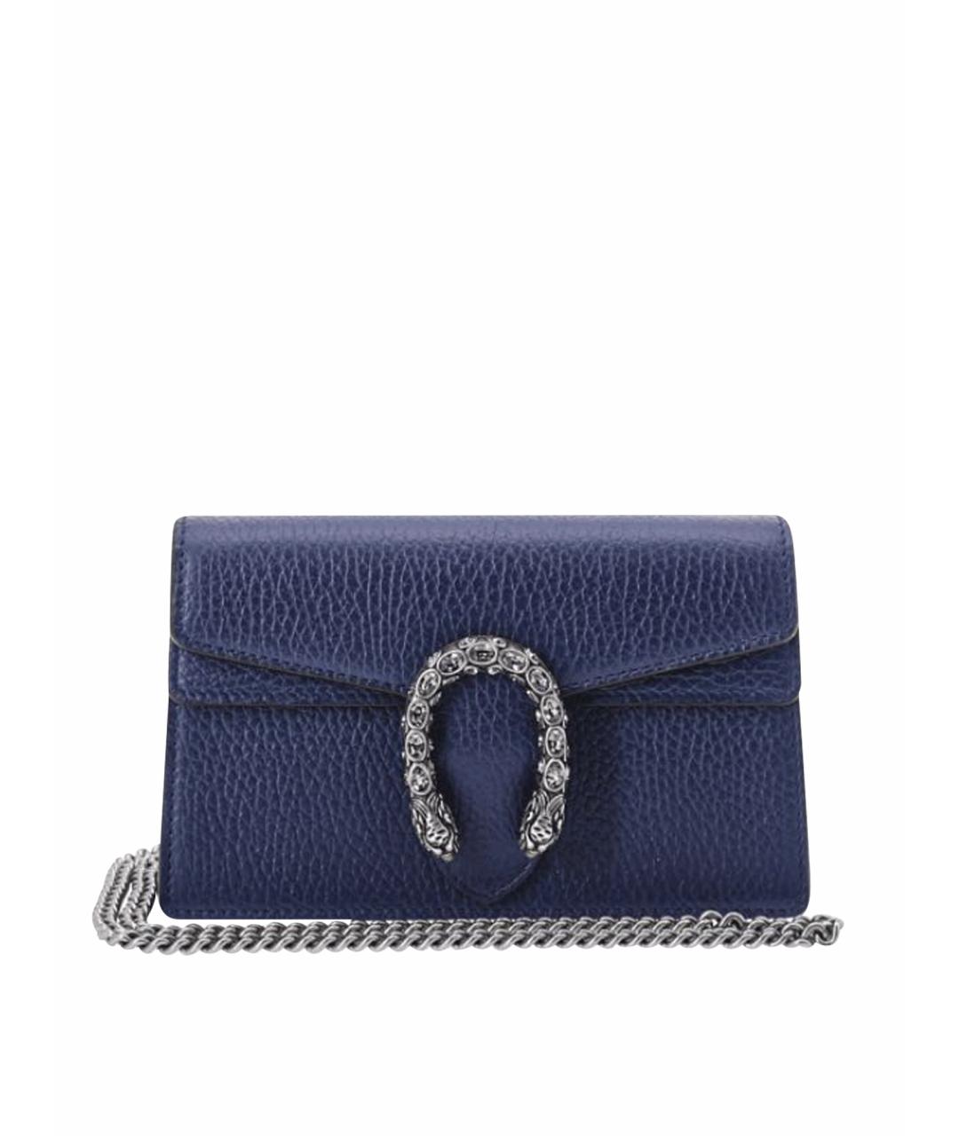 GUCCI Темно-синяя кожаная сумка через плечо, фото 1
