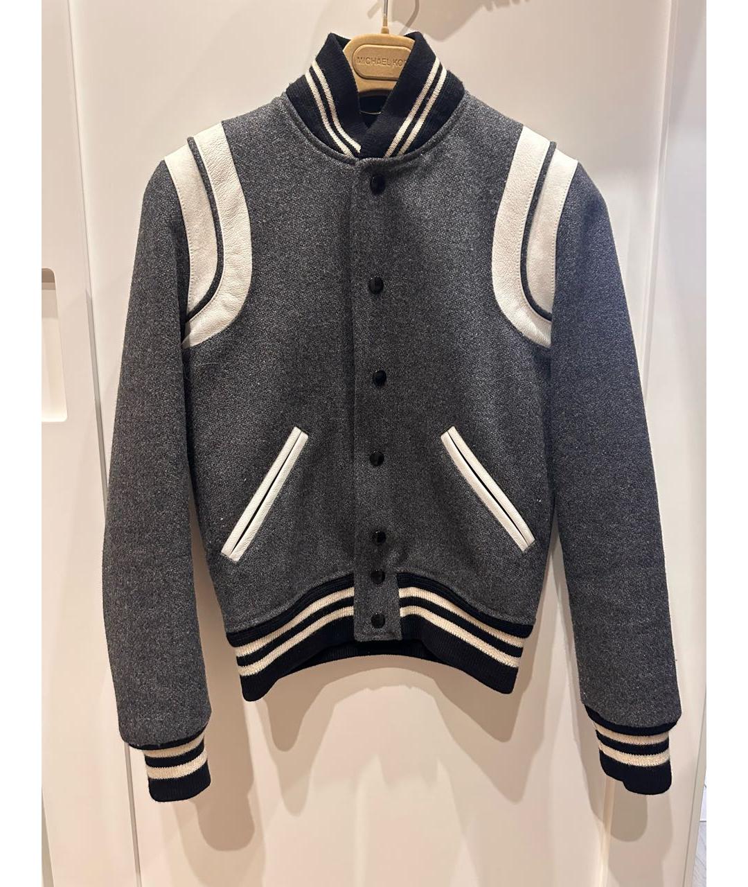 SAINT LAURENT Серая шерстяная куртка, фото 5